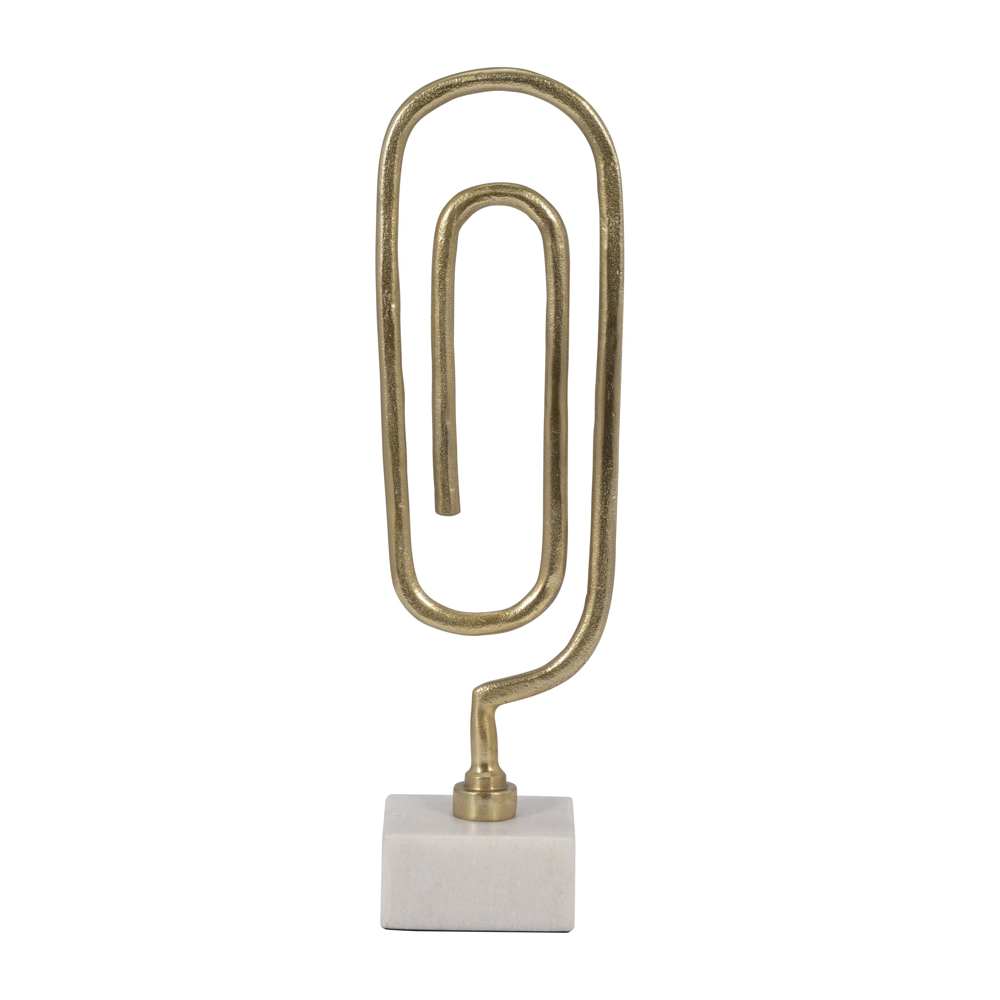 METAL, 18" PAPER CLIP SCULPTURE, GOLD
