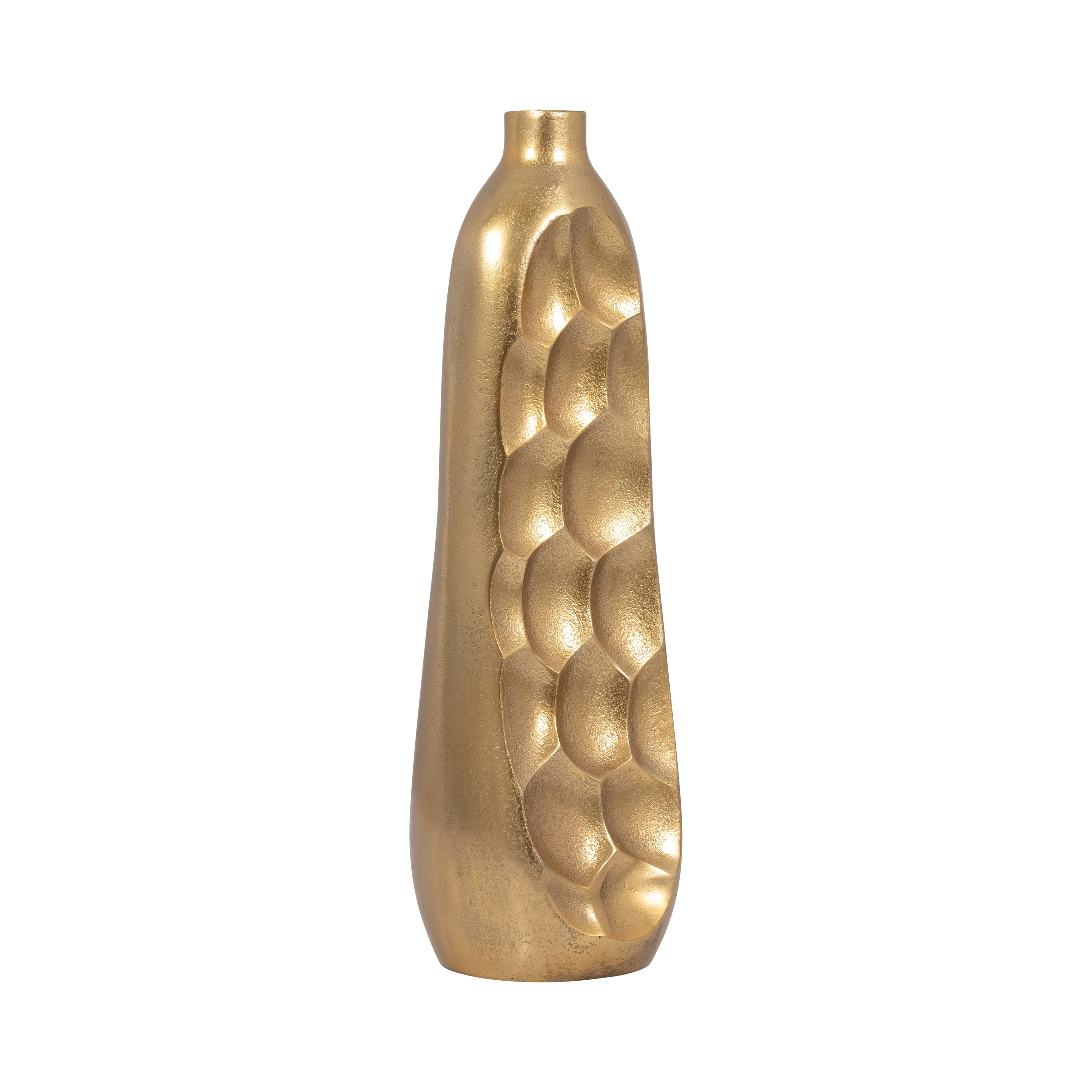 METAL, 19" CUT-OUT VASE, GOLD