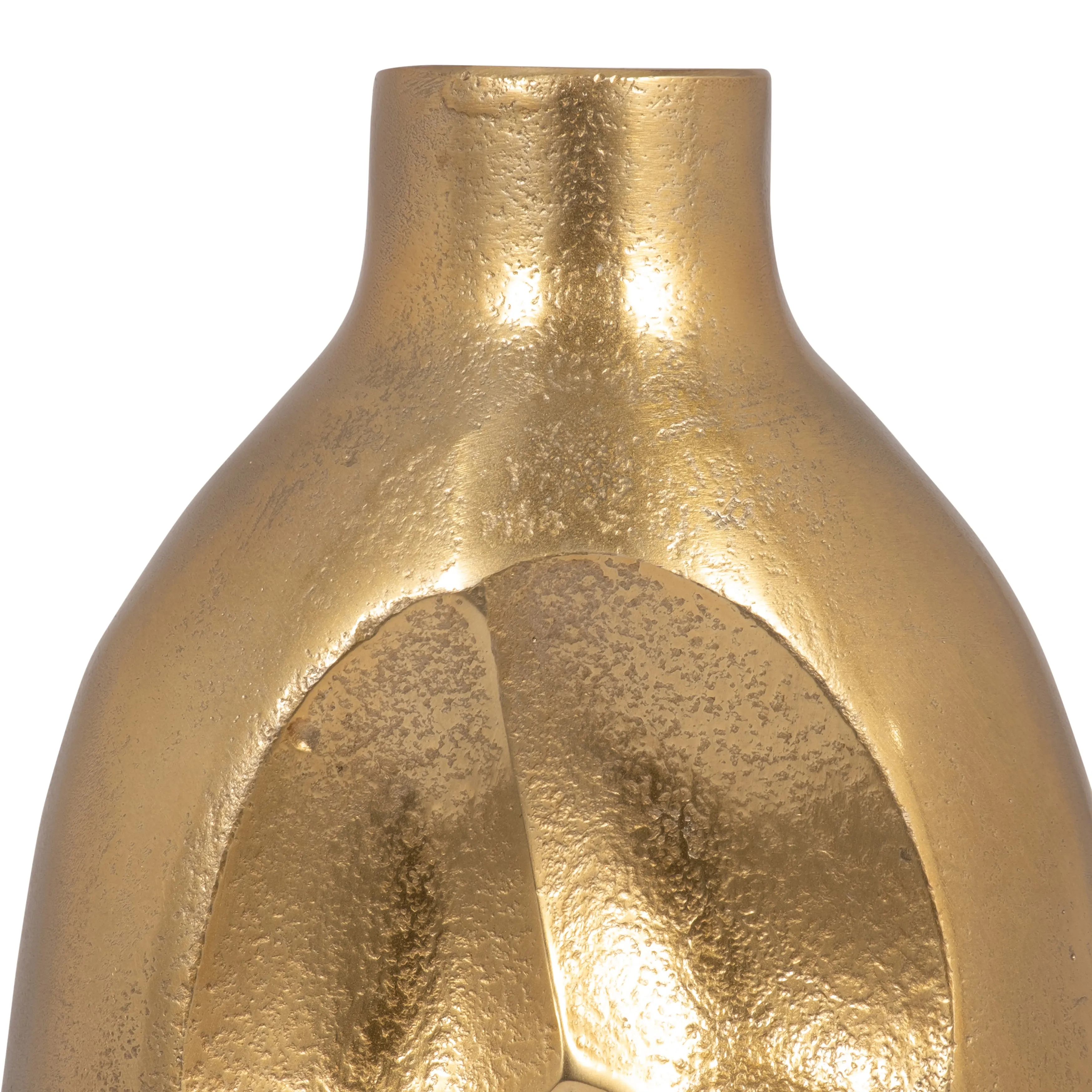 METAL, 19" CUT-OUT VASE, GOLD