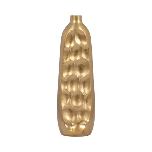 METAL, 19" CUT-OUT VASE, GOLD