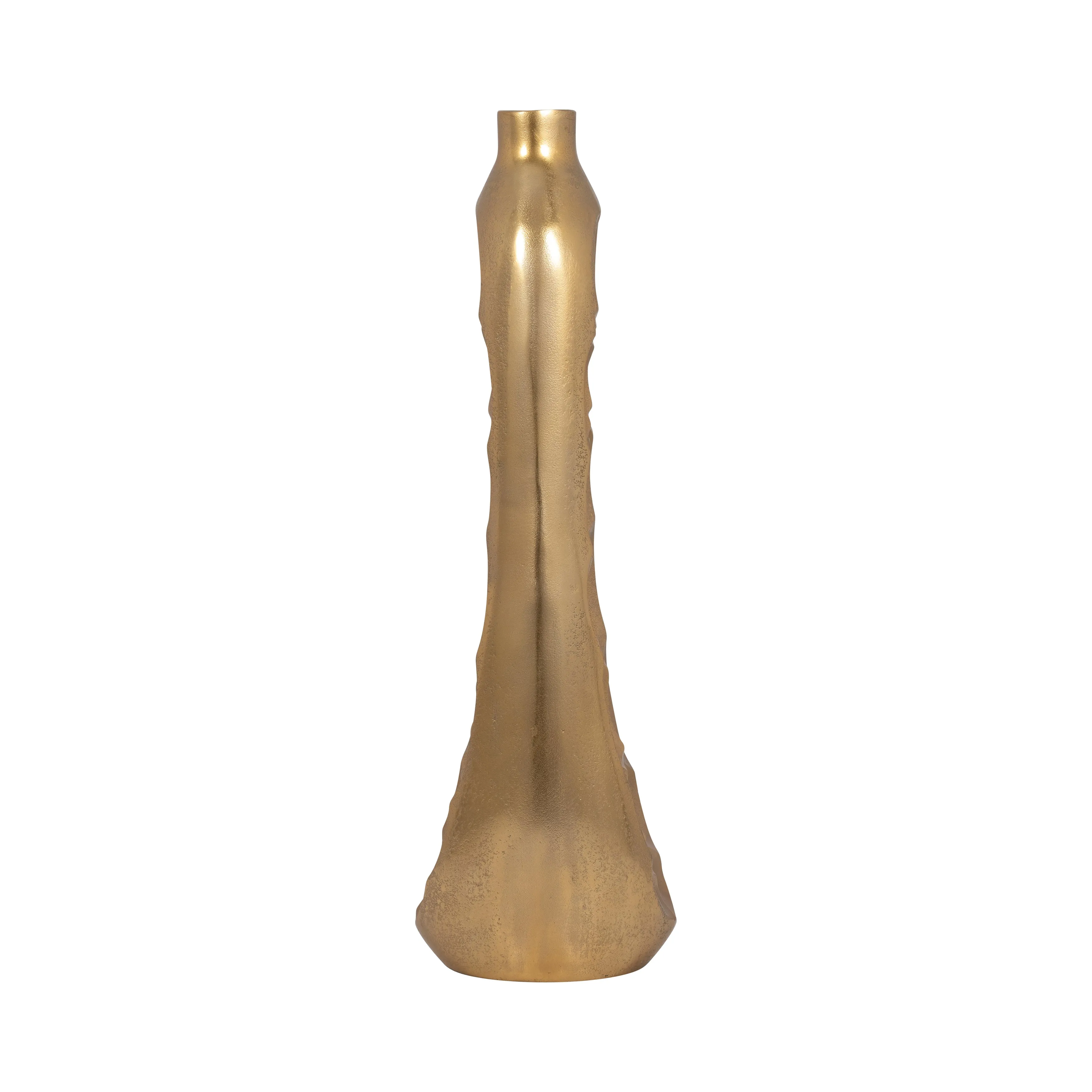 METAL, 19" CUT-OUT VASE, GOLD