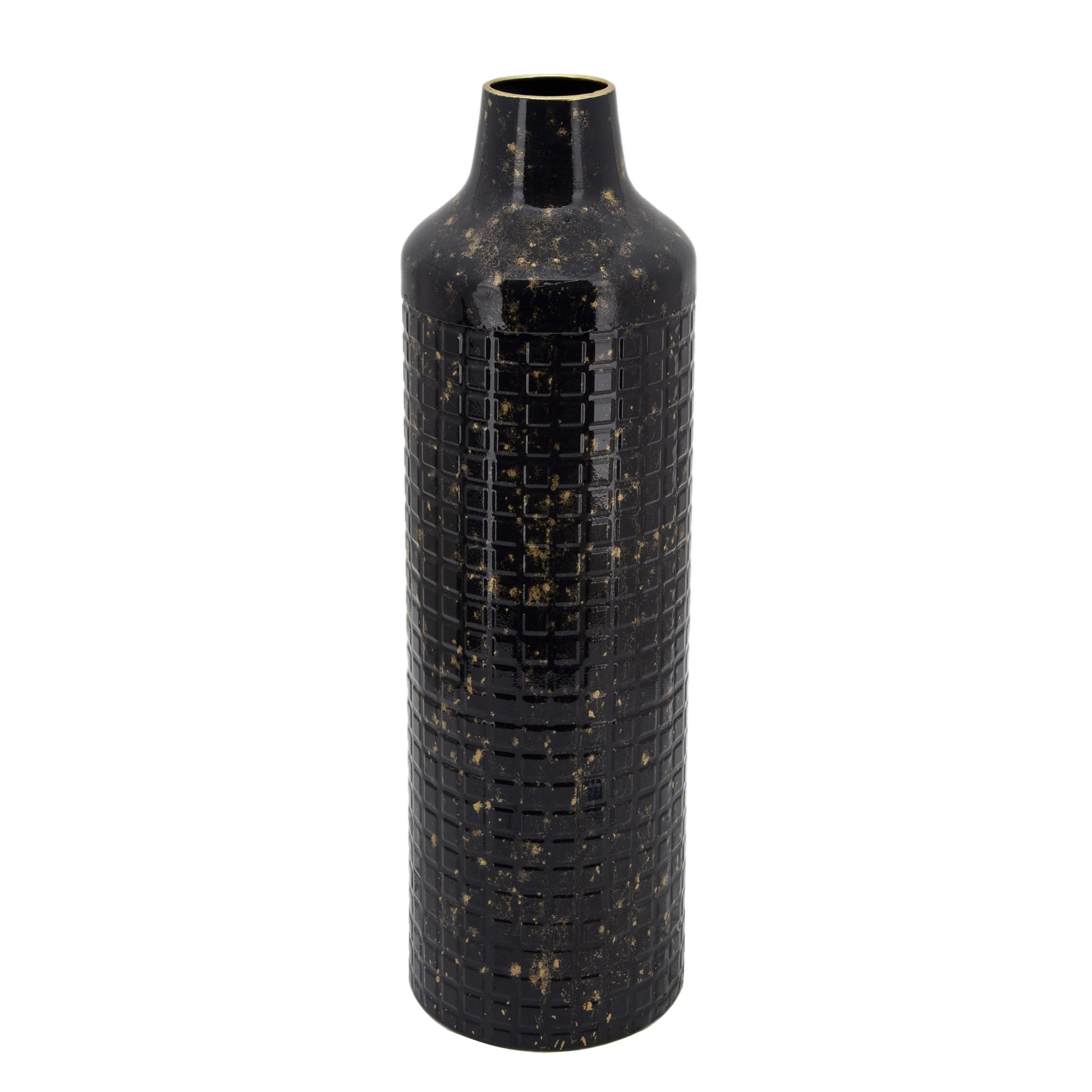 METAL 20"H METALLIC VASE, BLACK
