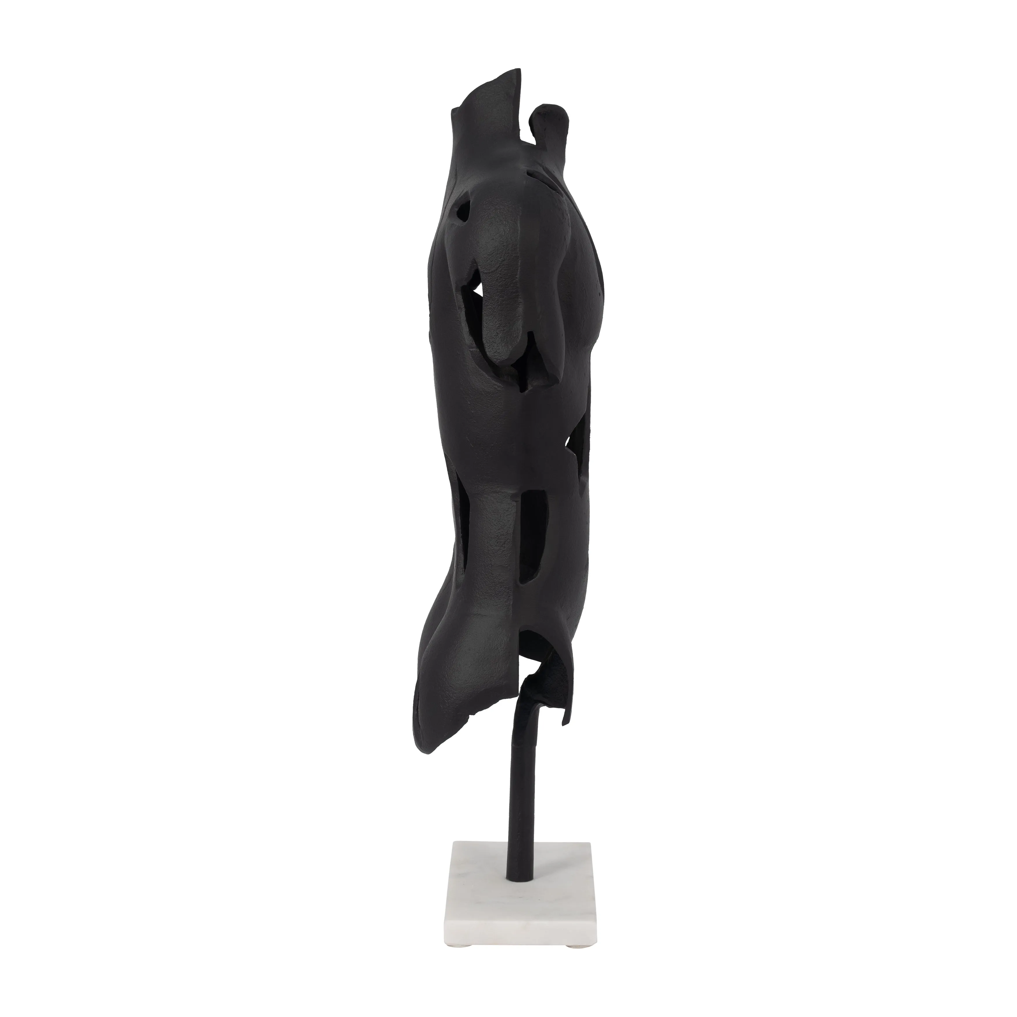 METAL, 23" CRACKED BUST ON STAND, BLACK