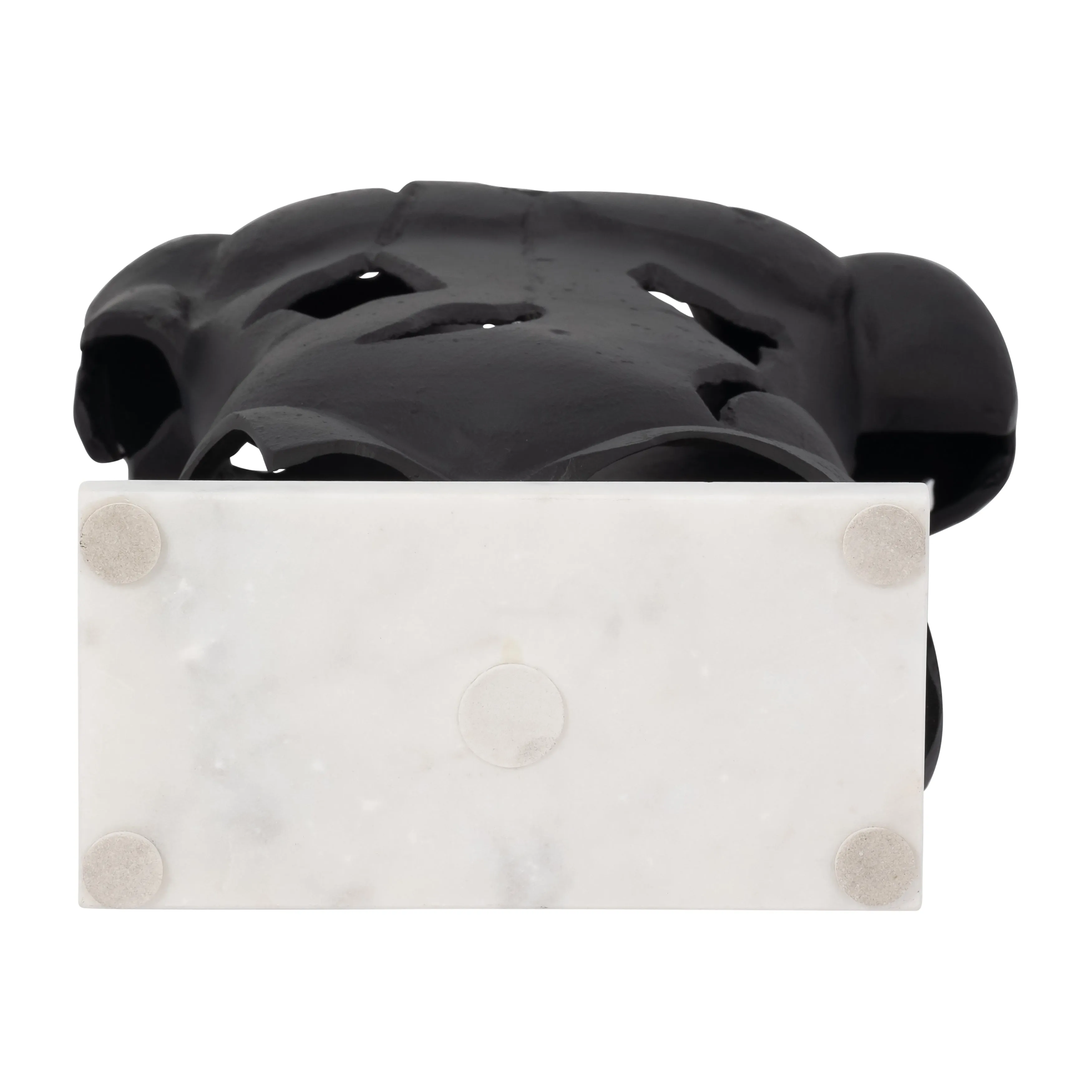 METAL, 23" CRACKED BUST ON STAND, BLACK