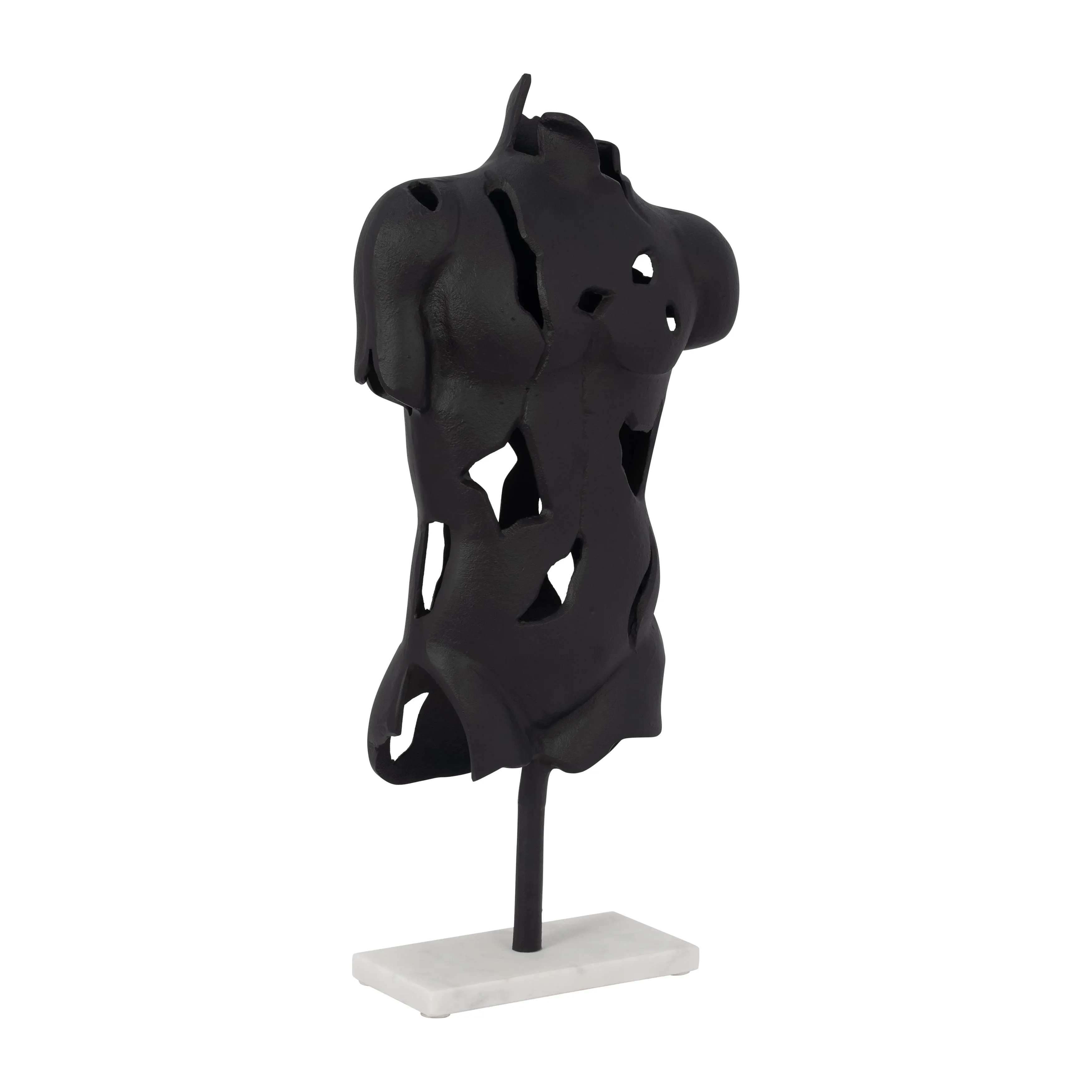 METAL, 23" CRACKED BUST ON STAND, BLACK