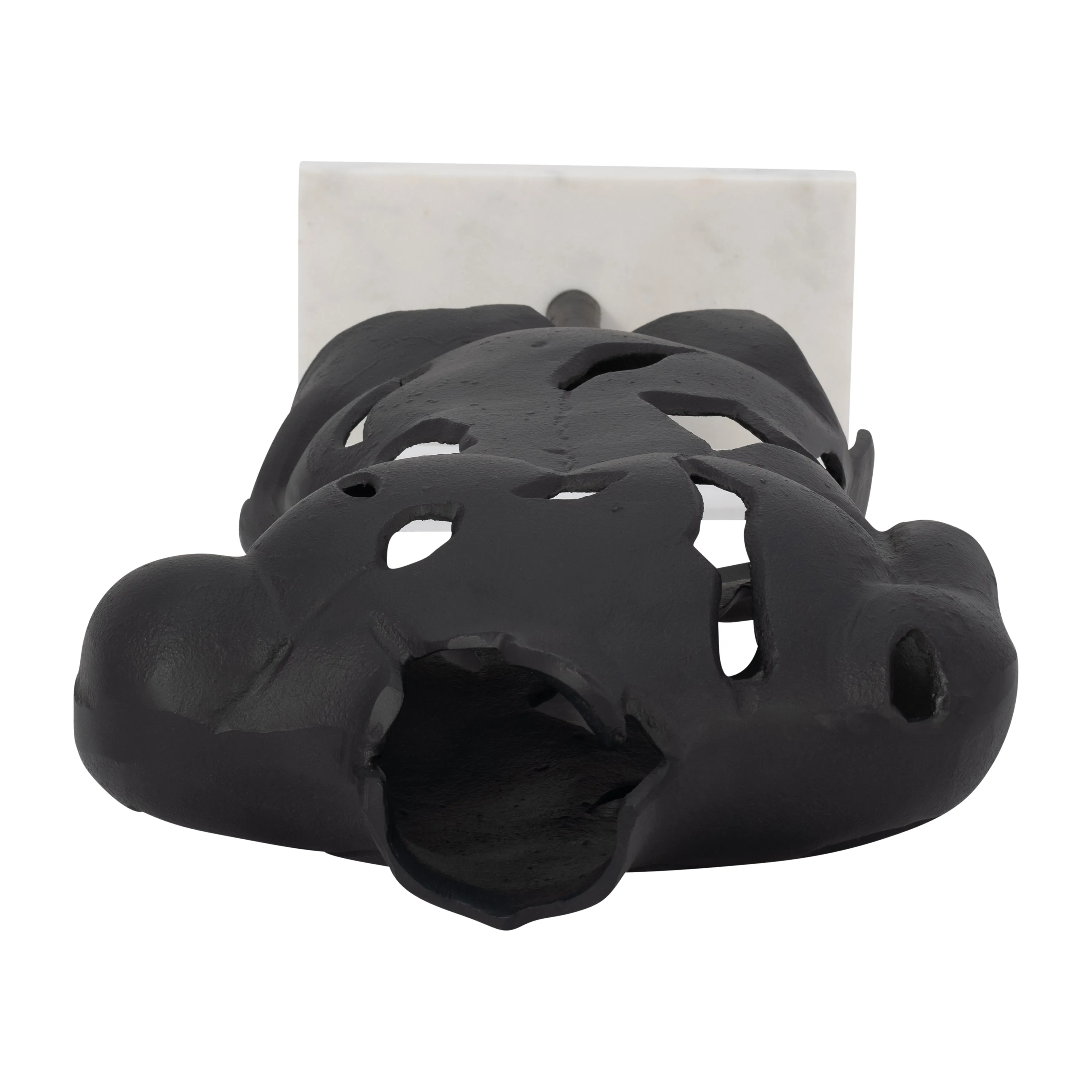 METAL, 23" CRACKED BUST ON STAND, BLACK