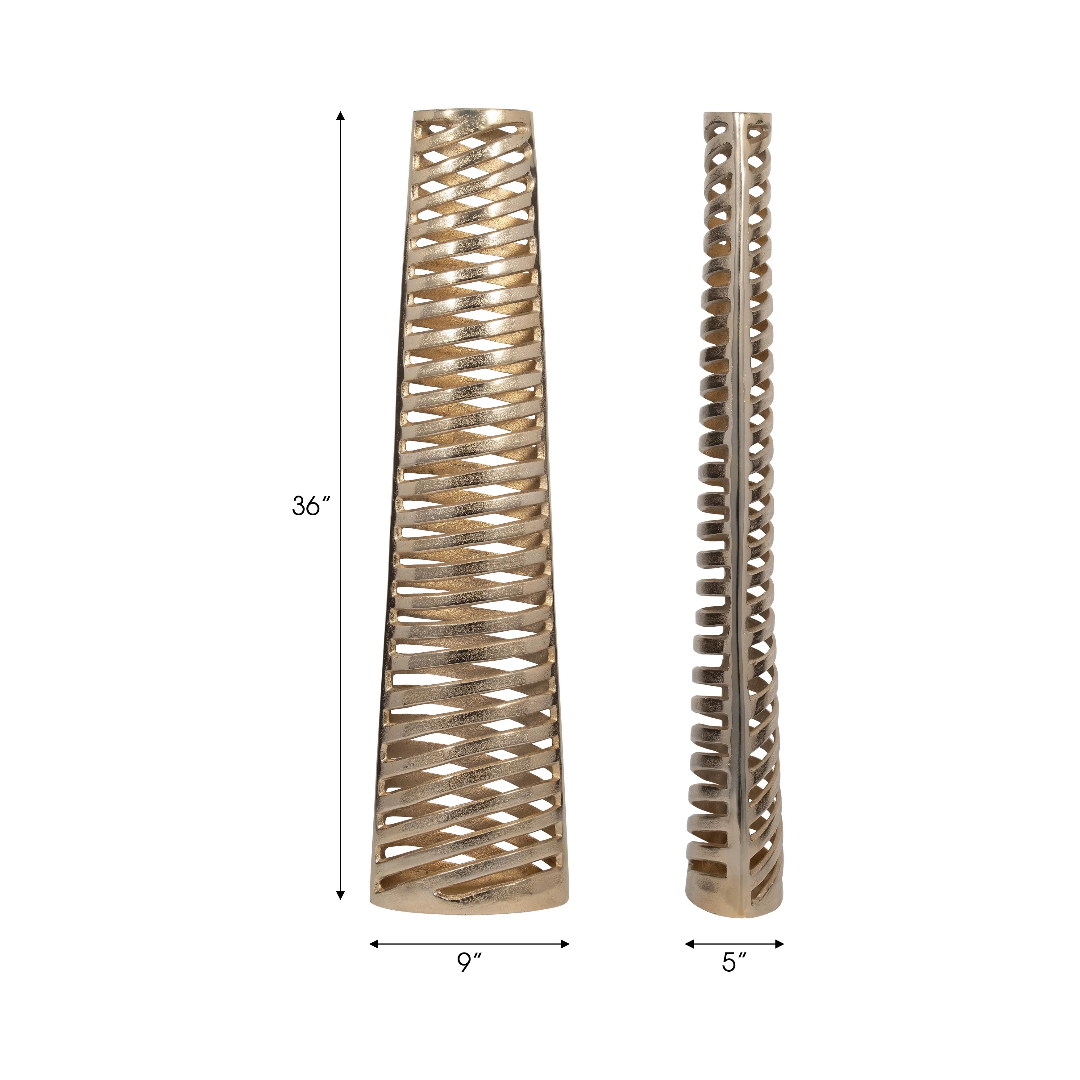 Metal, 36" Channing Small Gold Vase