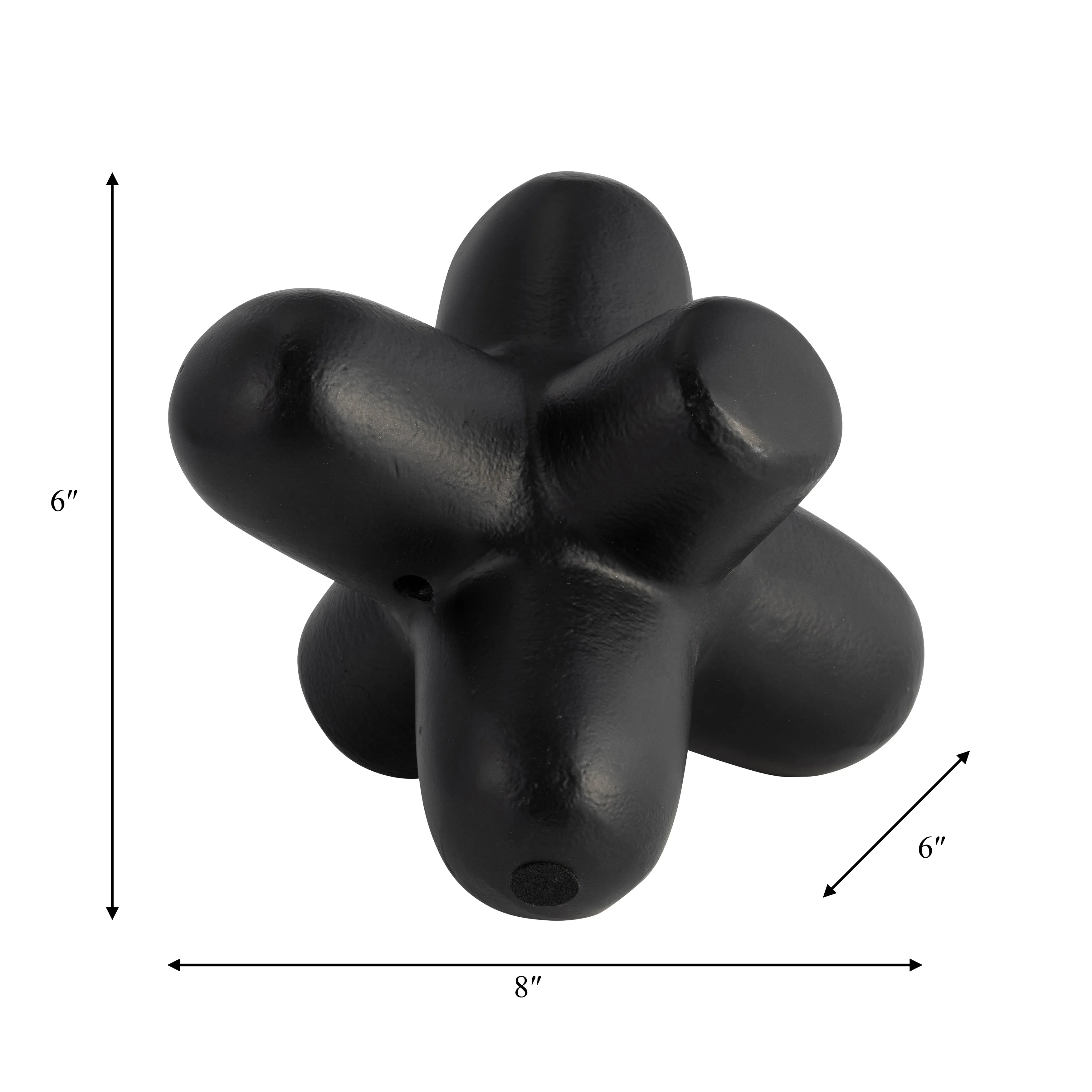METAL 8" GEOMETRIC ORB, BLACK