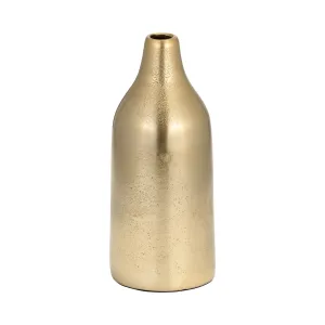 METAL 9" BOTTLE VASE, GOLD
