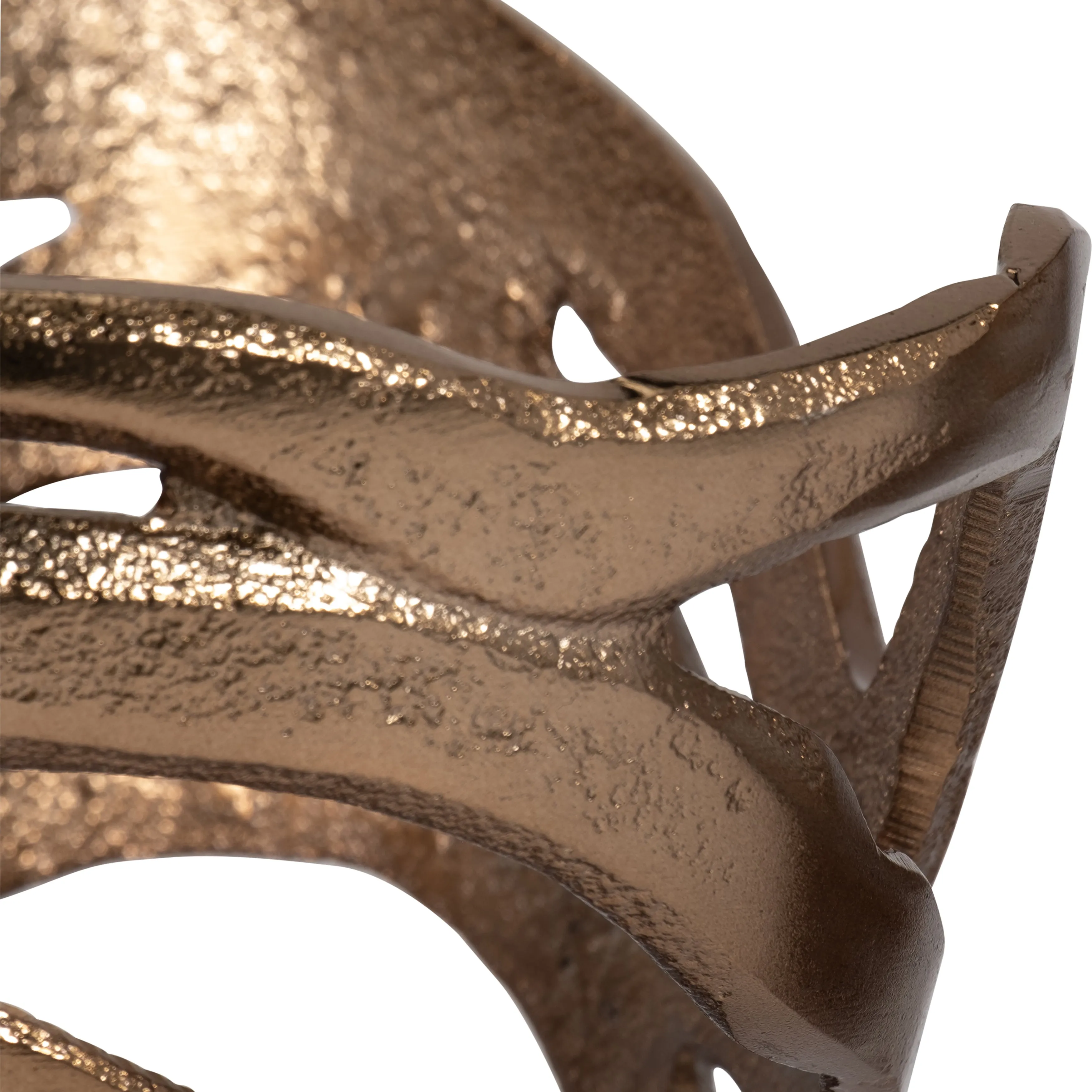METAL S/2, 10/14" ABSTRACT TORNATO VASE, CHAMPAGNE