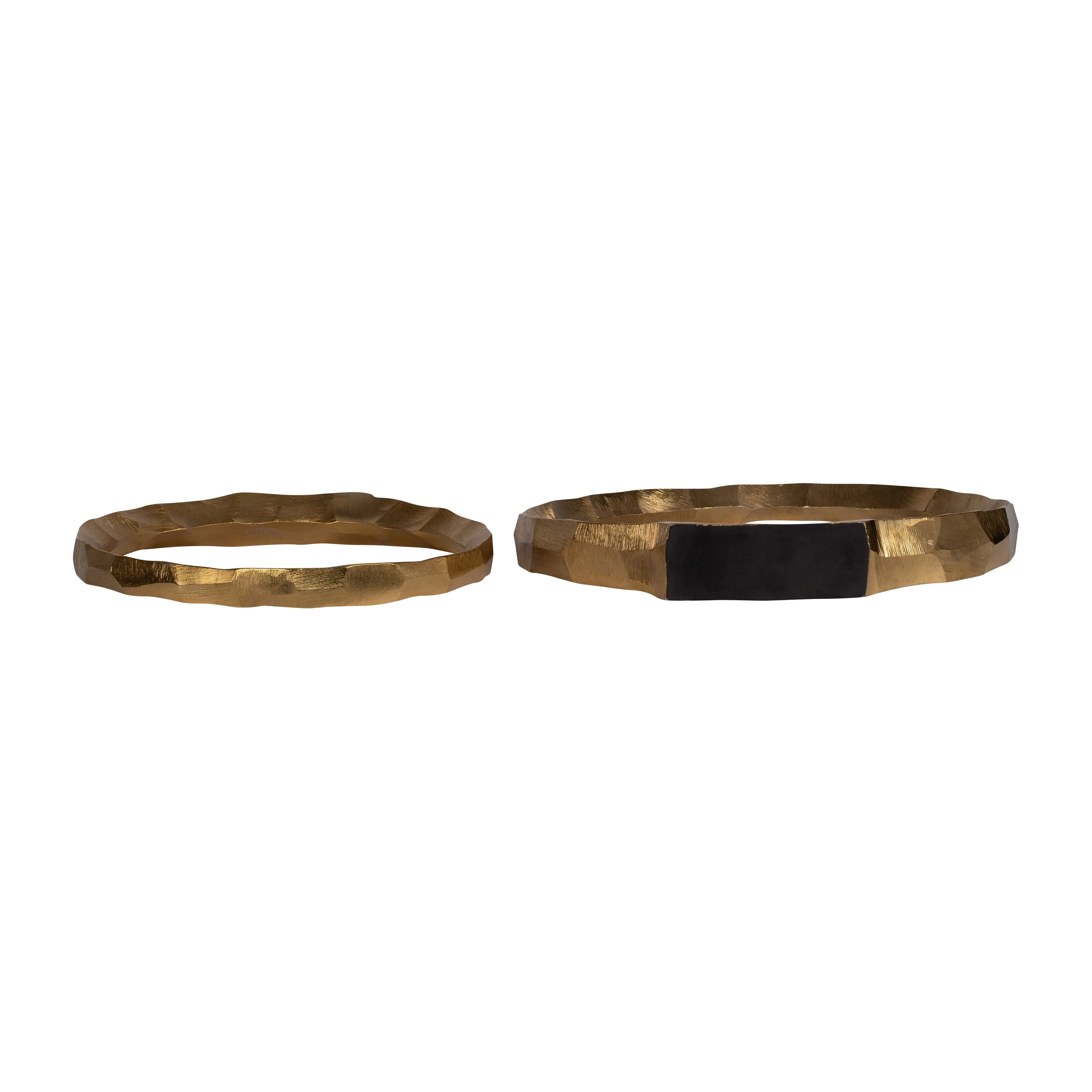 METAL, S/2, 14/17" HAMMERED DECORATIVE RINGS, GOLD