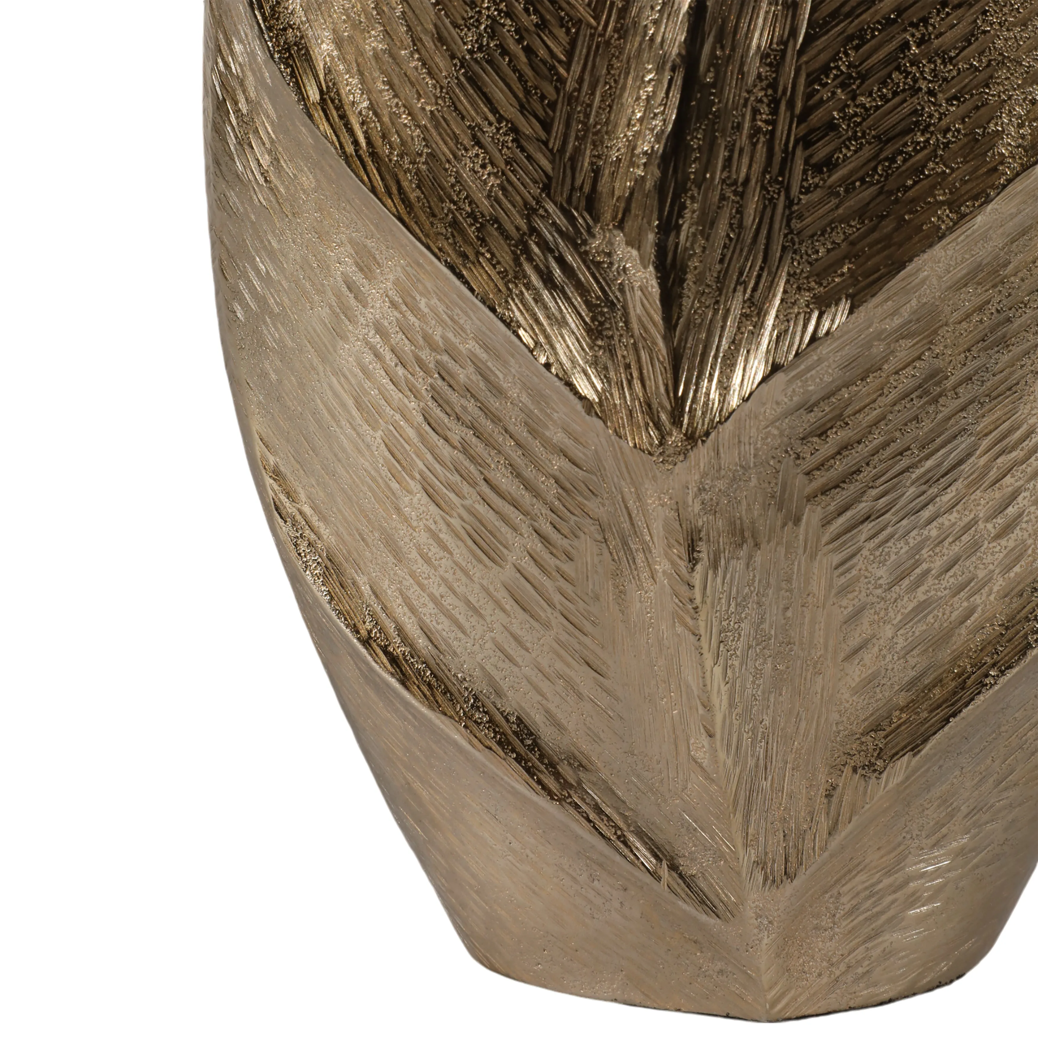 Metal, S/2 16/21" Fauna Leaf Vases, Champagne