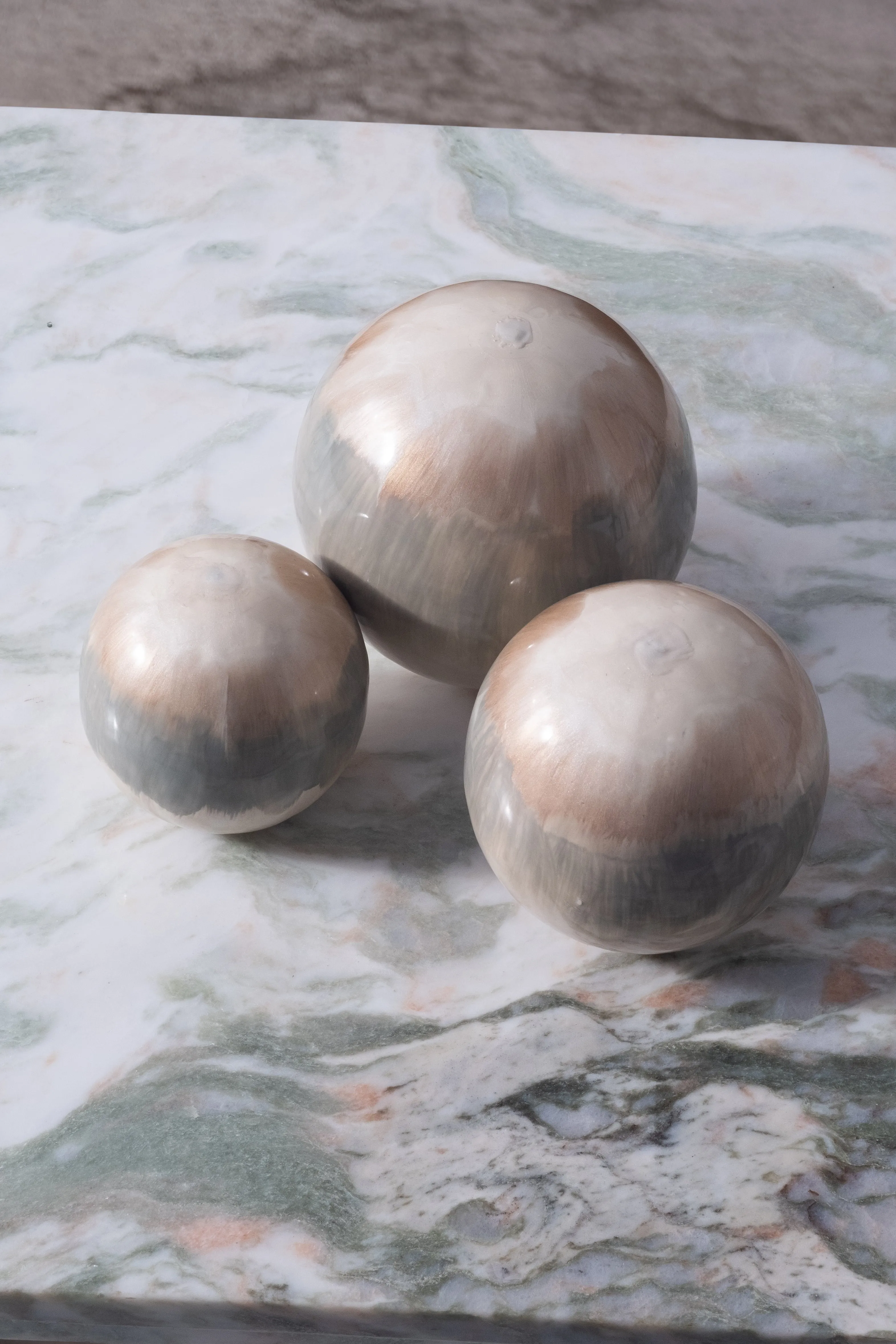 METAL, S/3 4/5/6" GALAXY ORBS, PEARL