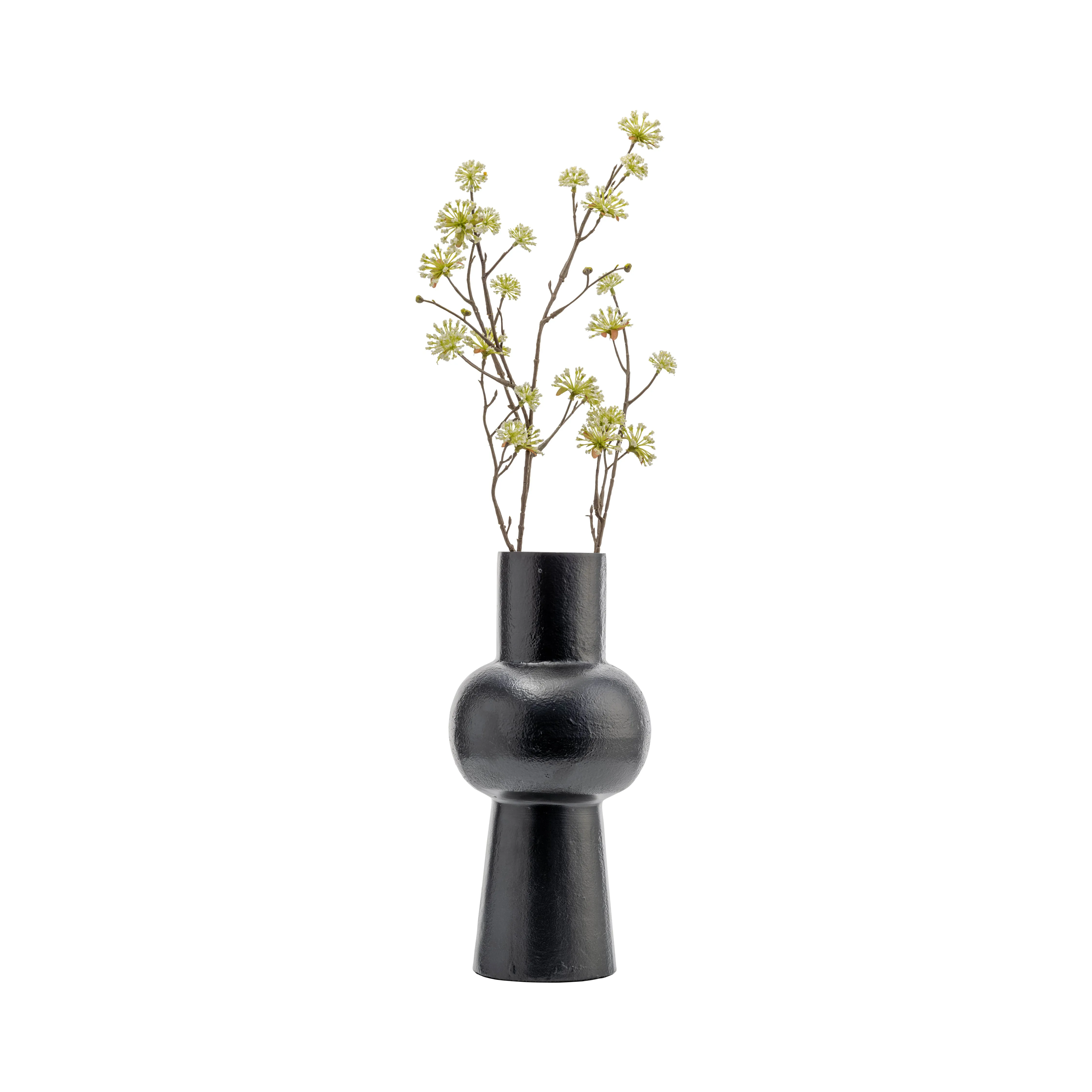 Metal,12"H, Mid Ellipsoid Vase,Black