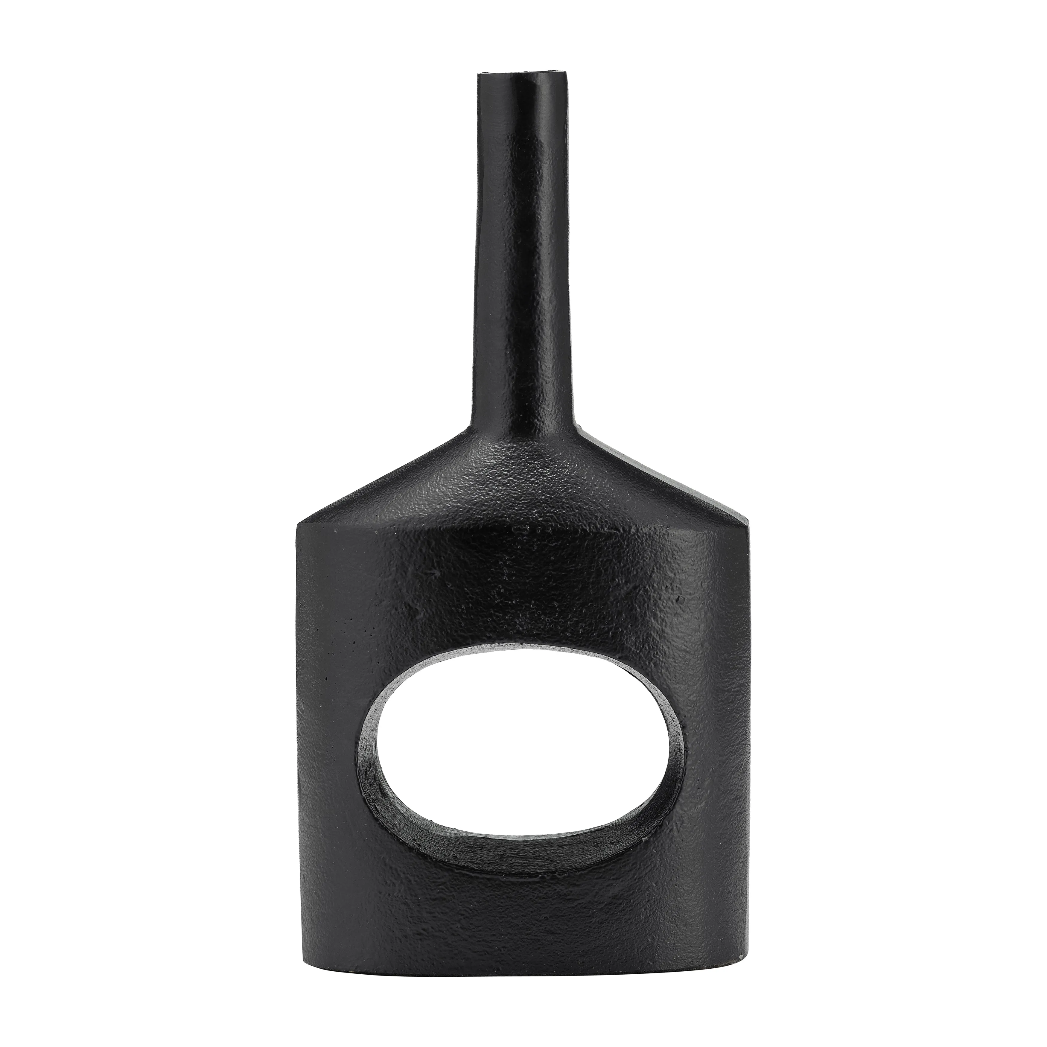 Metal,12"H, Small Modern Open Cut Out Vase,Black