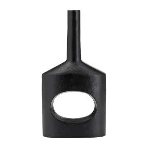 Metal,12"H, Small Modern Open Cut Out Vase,Black