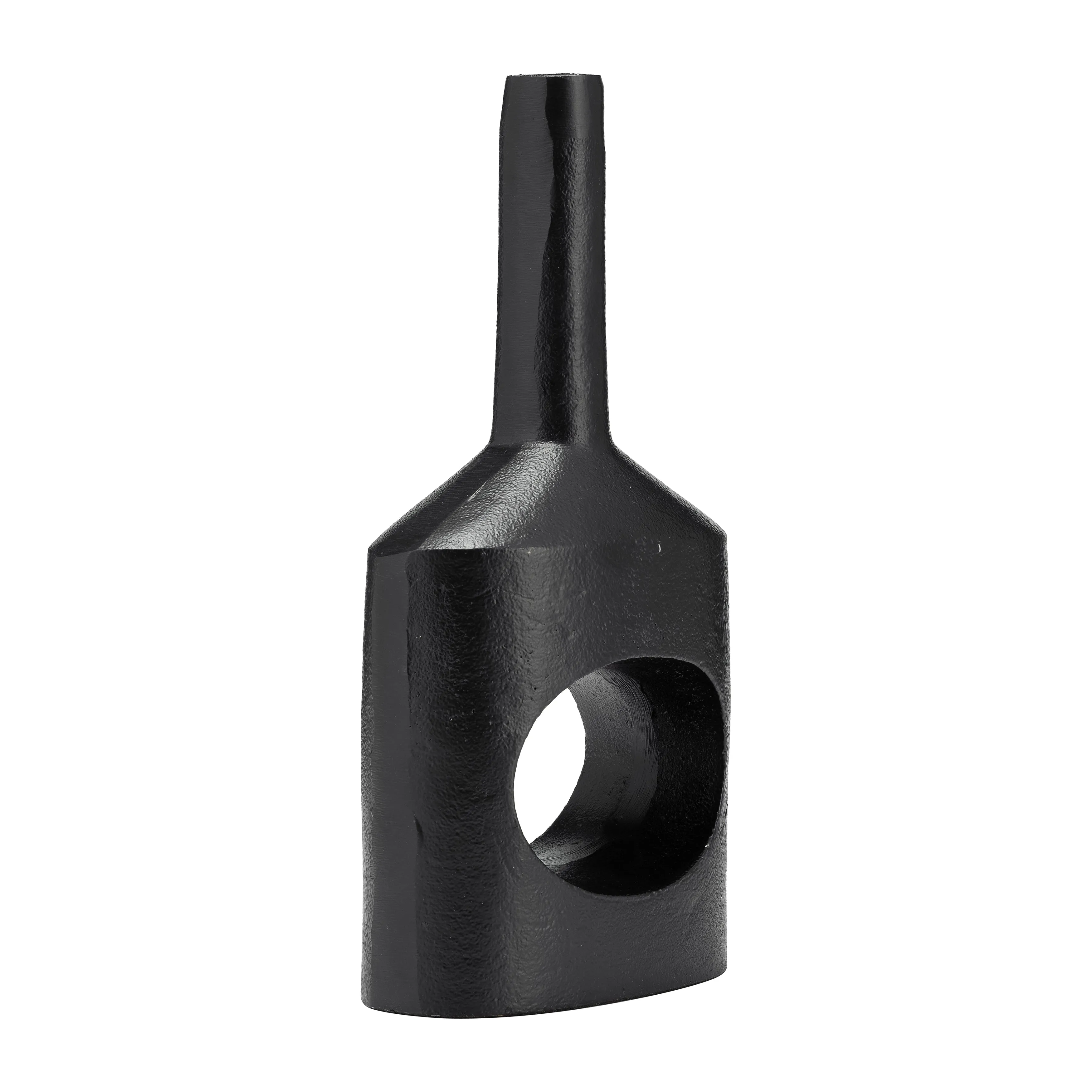 Metal,12"H, Small Modern Open Cut Out Vase,Black