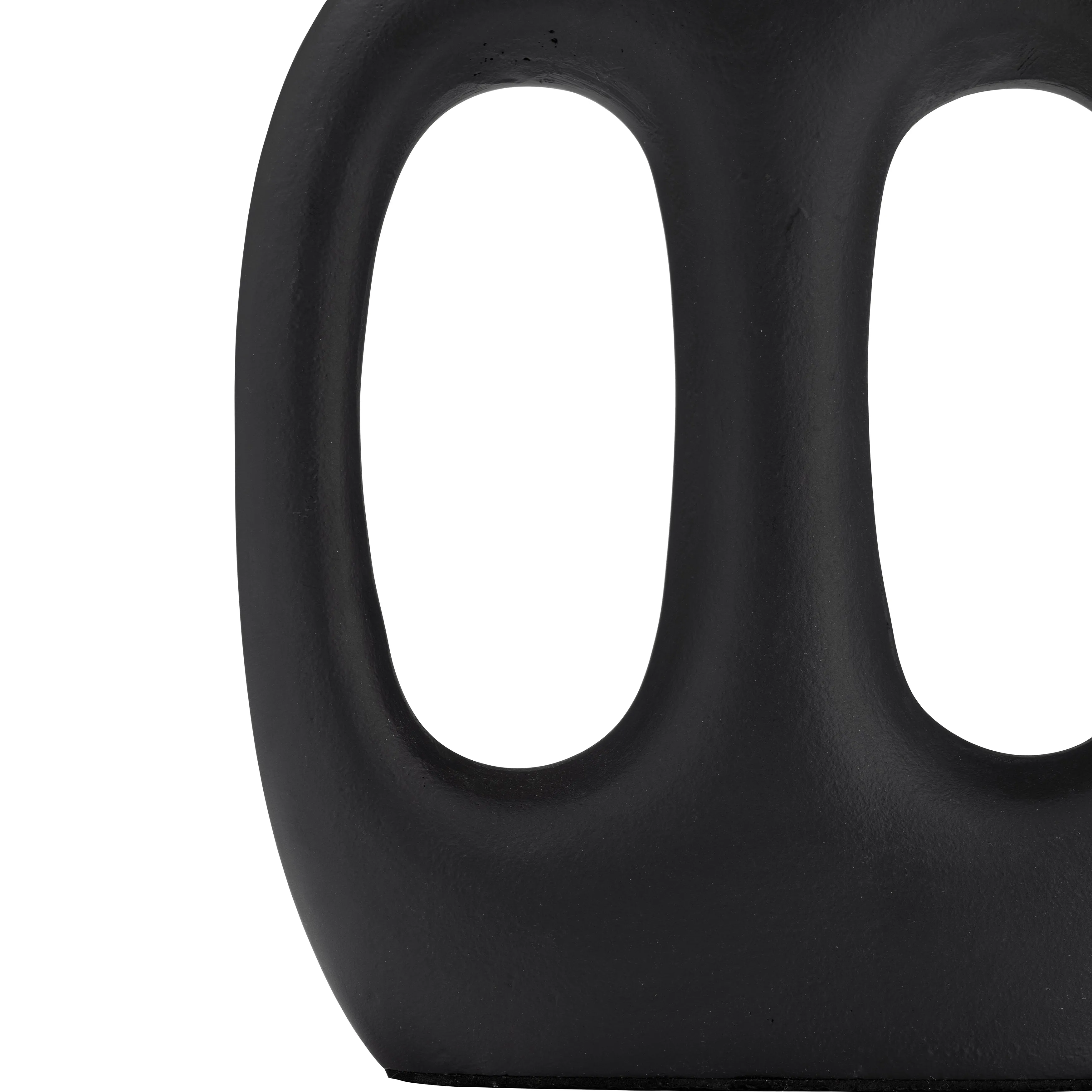 Metal,14"H,Hollow Handles Vase,Black