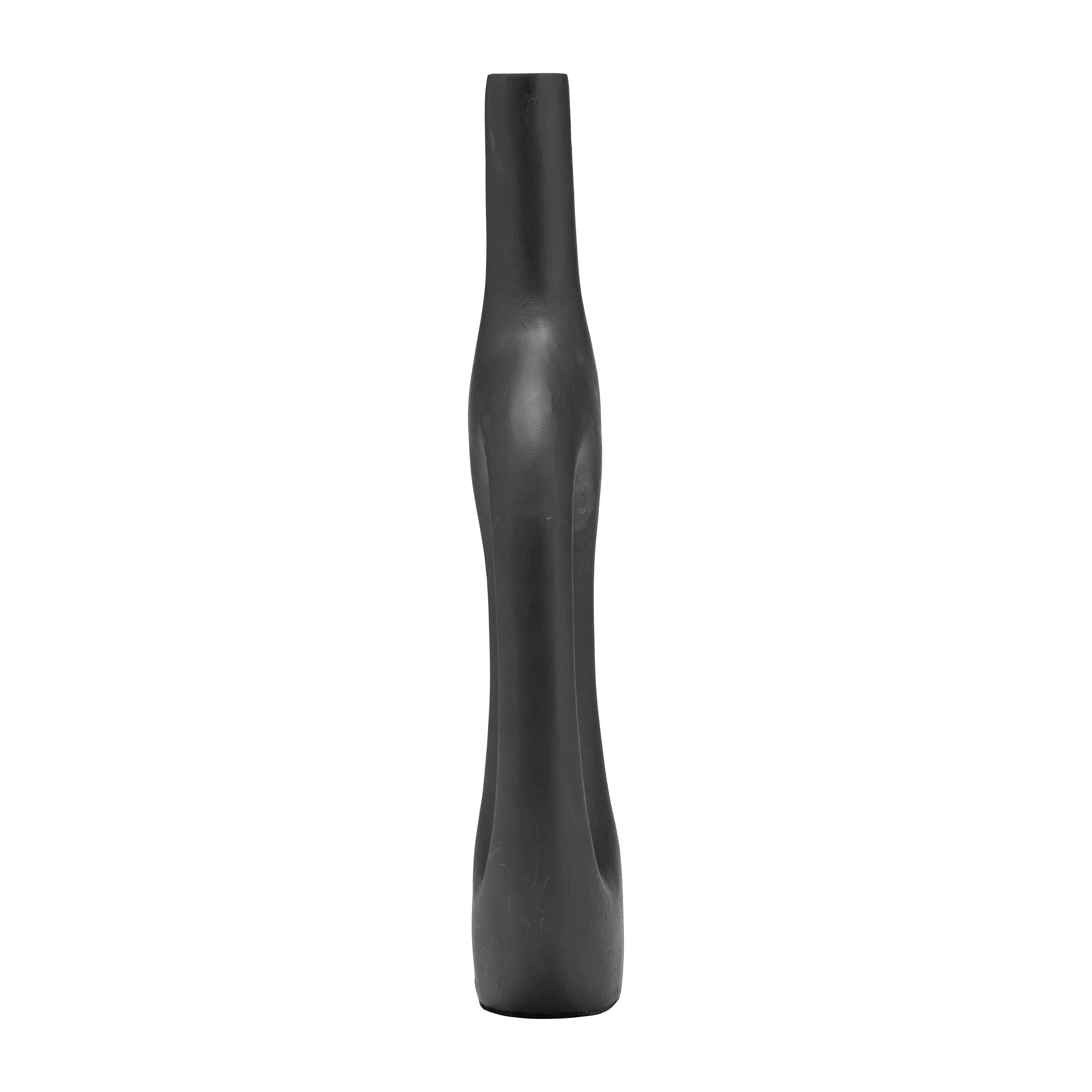 Metal,14"H,Hollow Handles Vase,Black