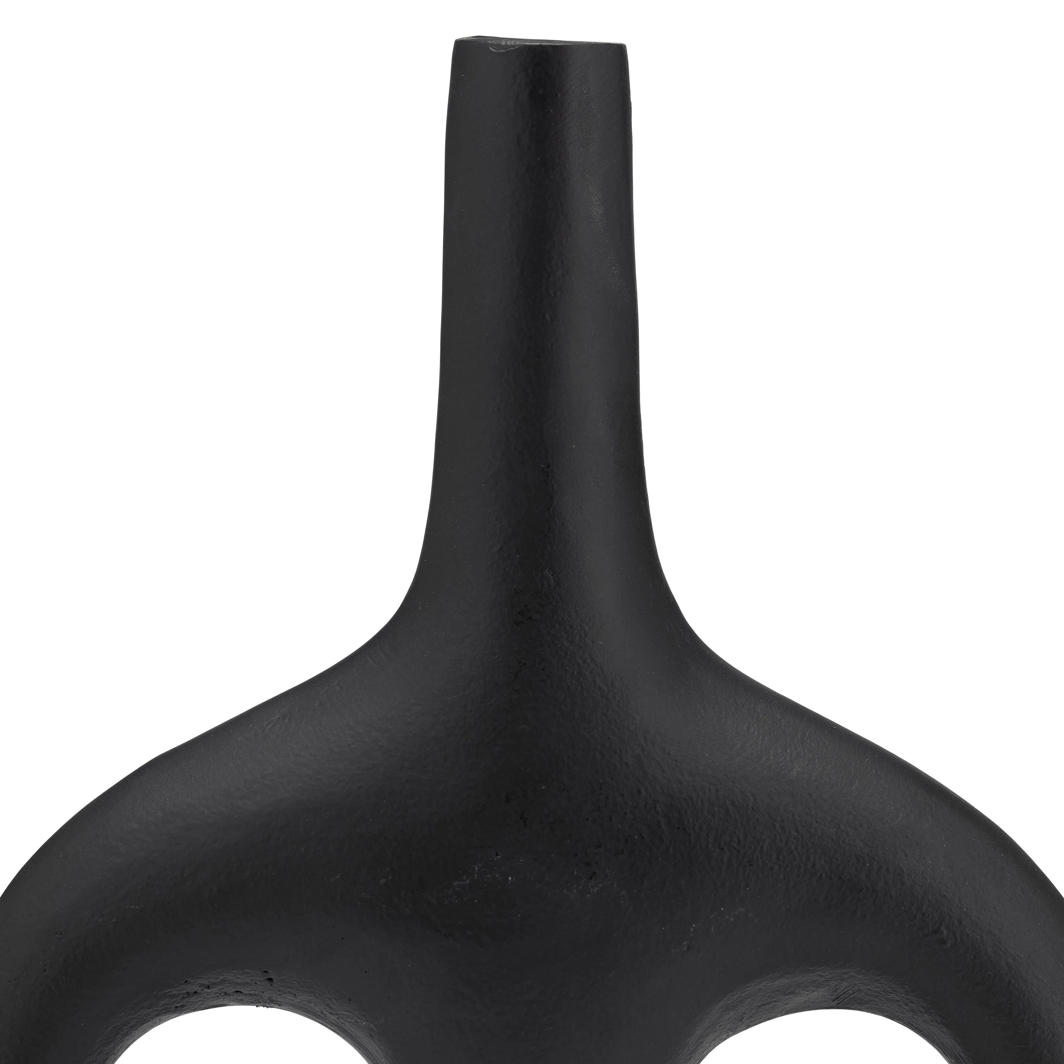 Metal,14"H,Hollow Handles Vase,Black