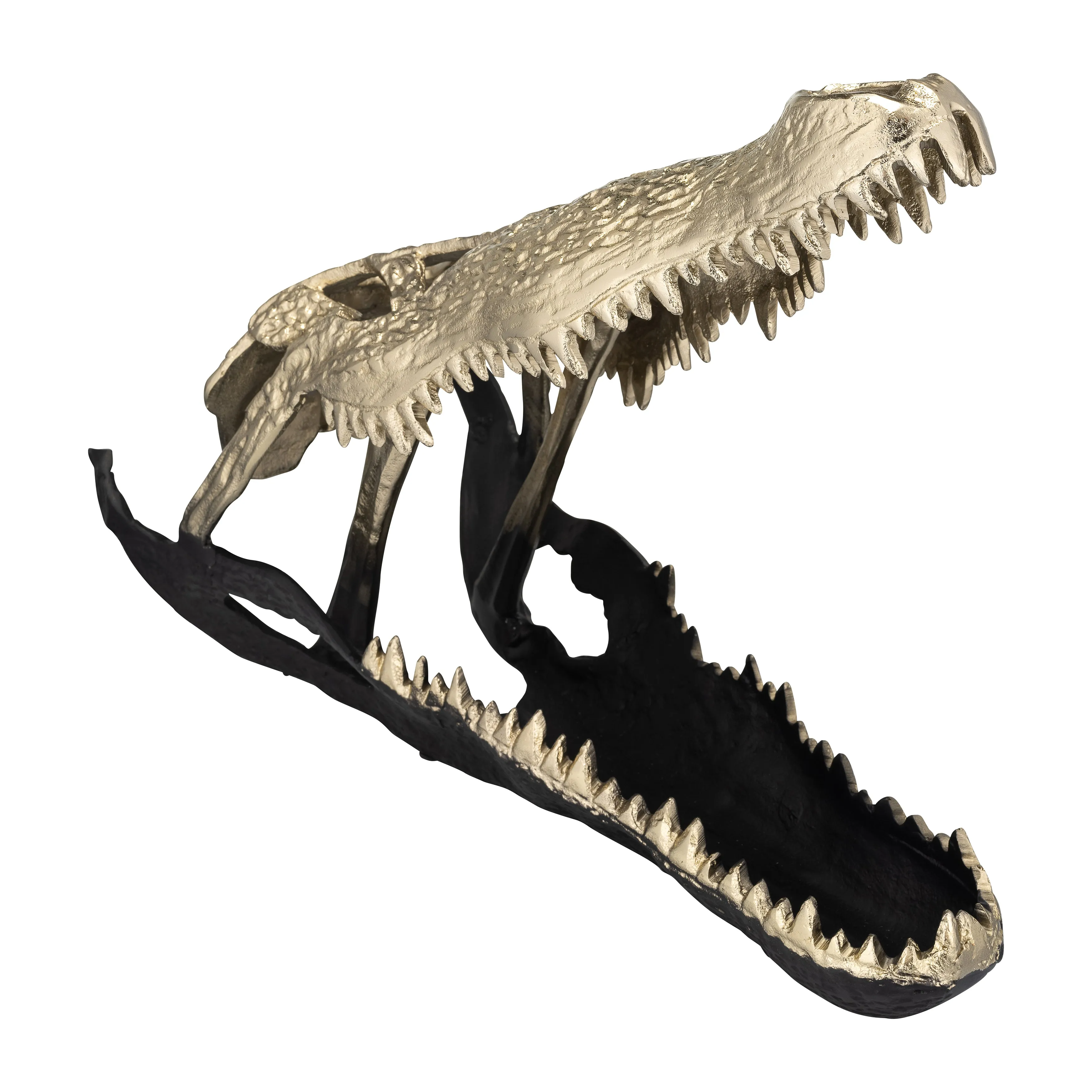 METAL,16",ALLIGATOR SKULL,GOLD/BLACK