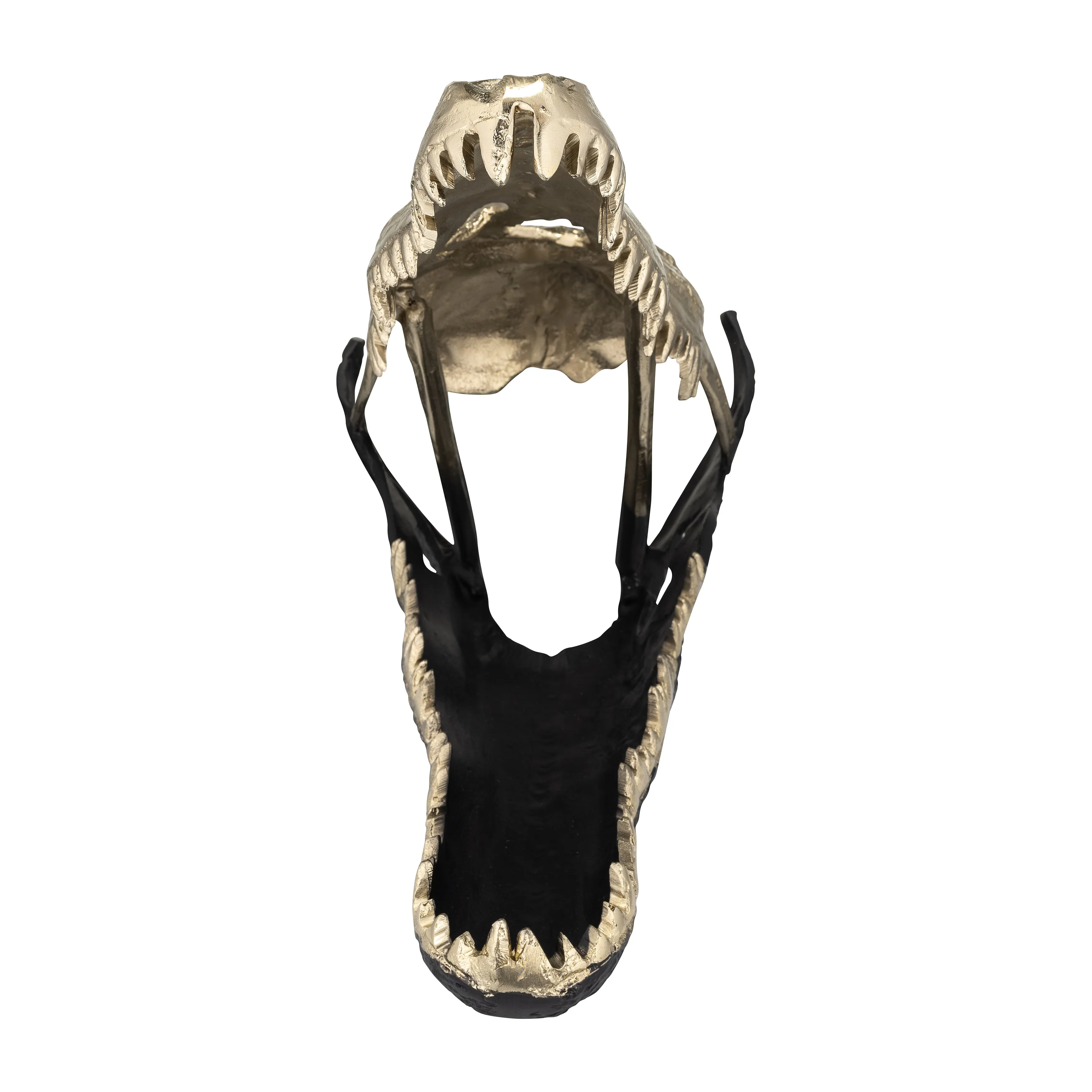 METAL,16",ALLIGATOR SKULL,GOLD/BLACK