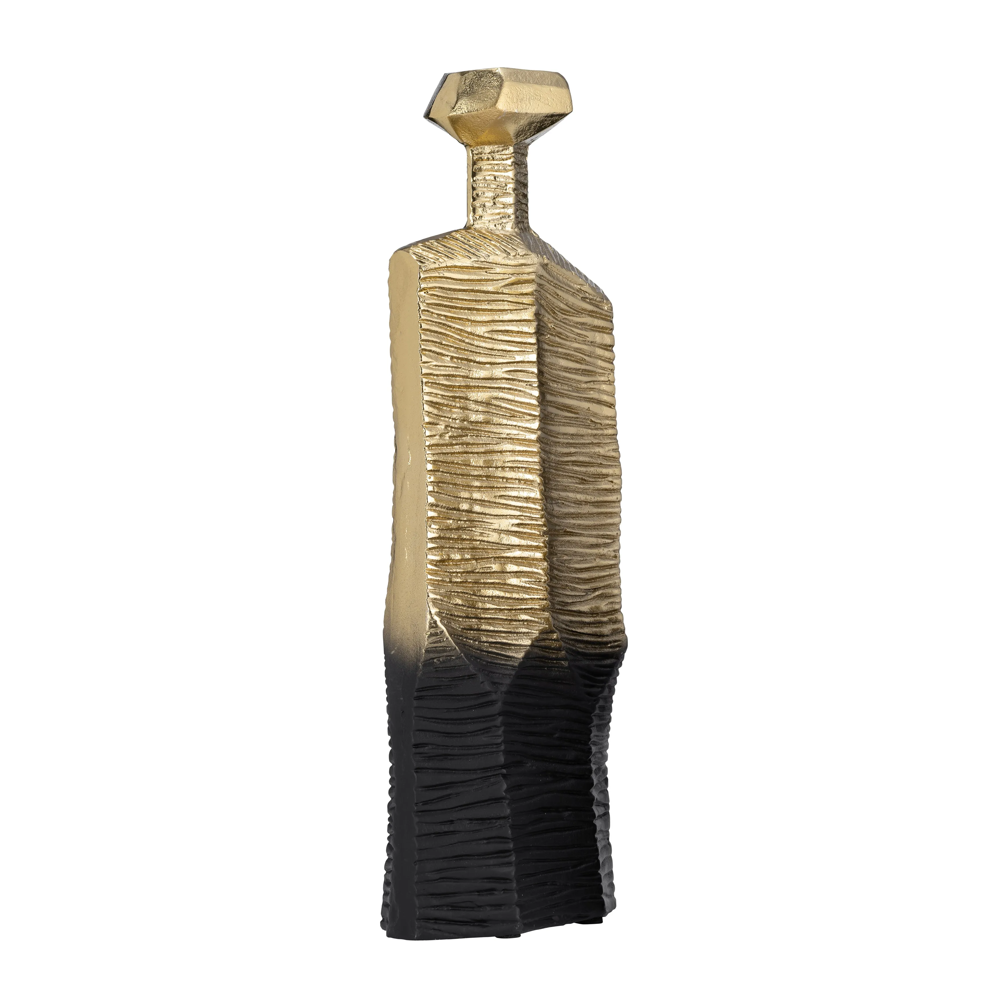 METAL,20",RIGGED VASE,GOLD/BLACK