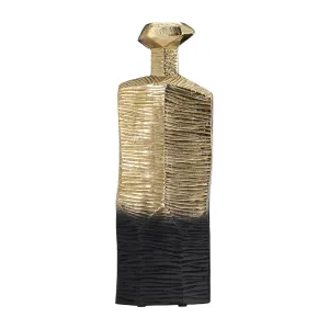 METAL,20",RIGGED VASE,GOLD/BLACK