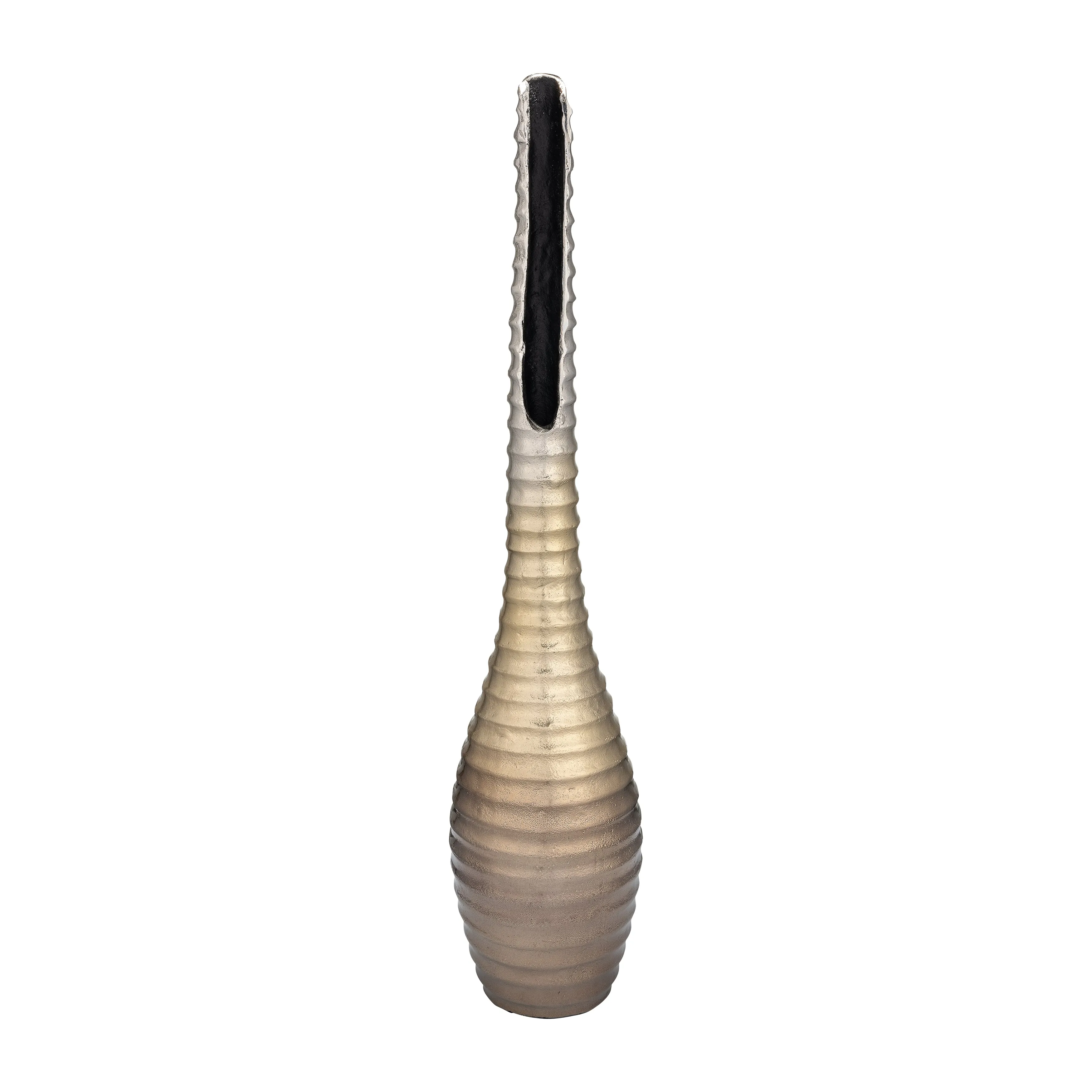METAL,26",SHELL ELONGATED VASE,GOLD