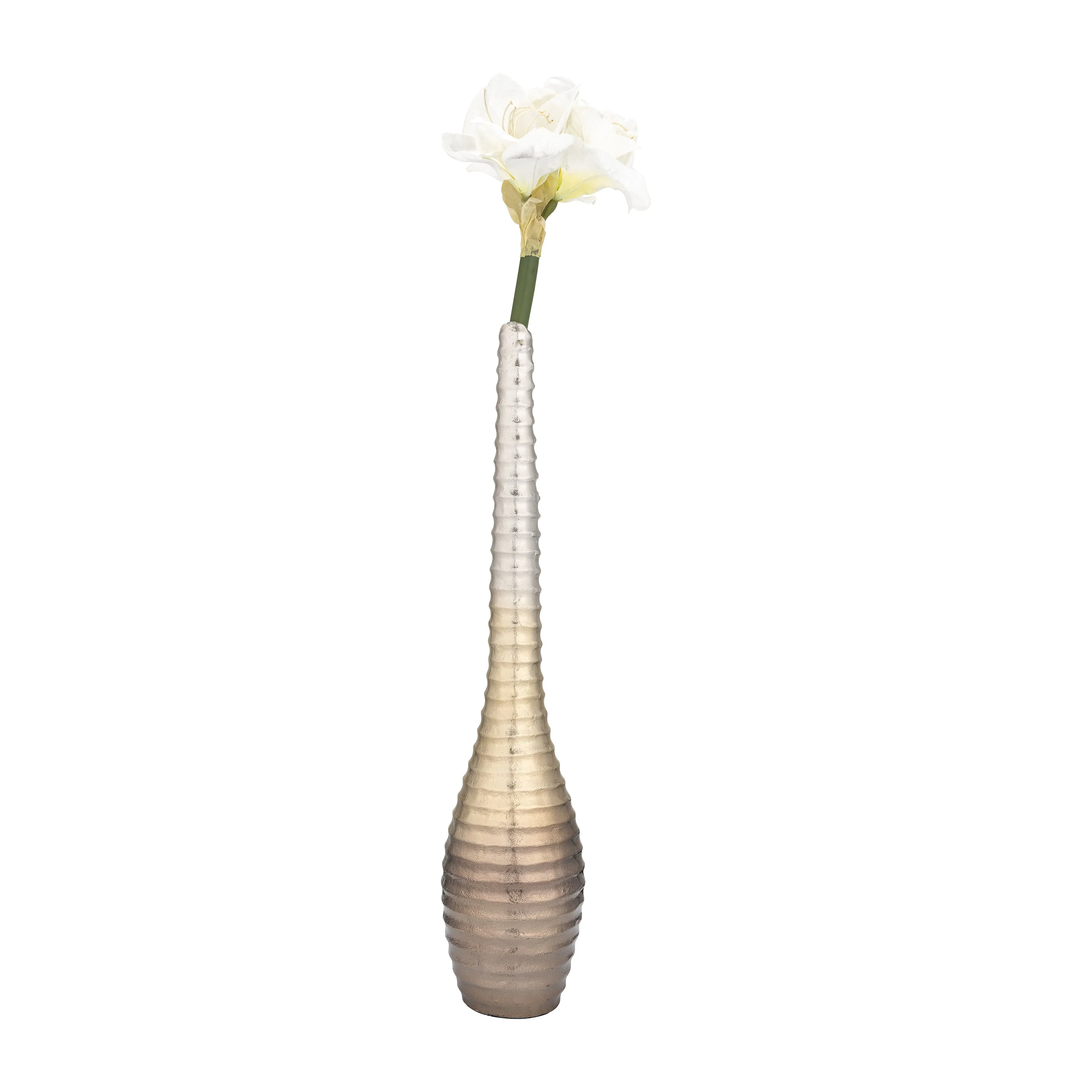 METAL,26",SHELL ELONGATED VASE,GOLD