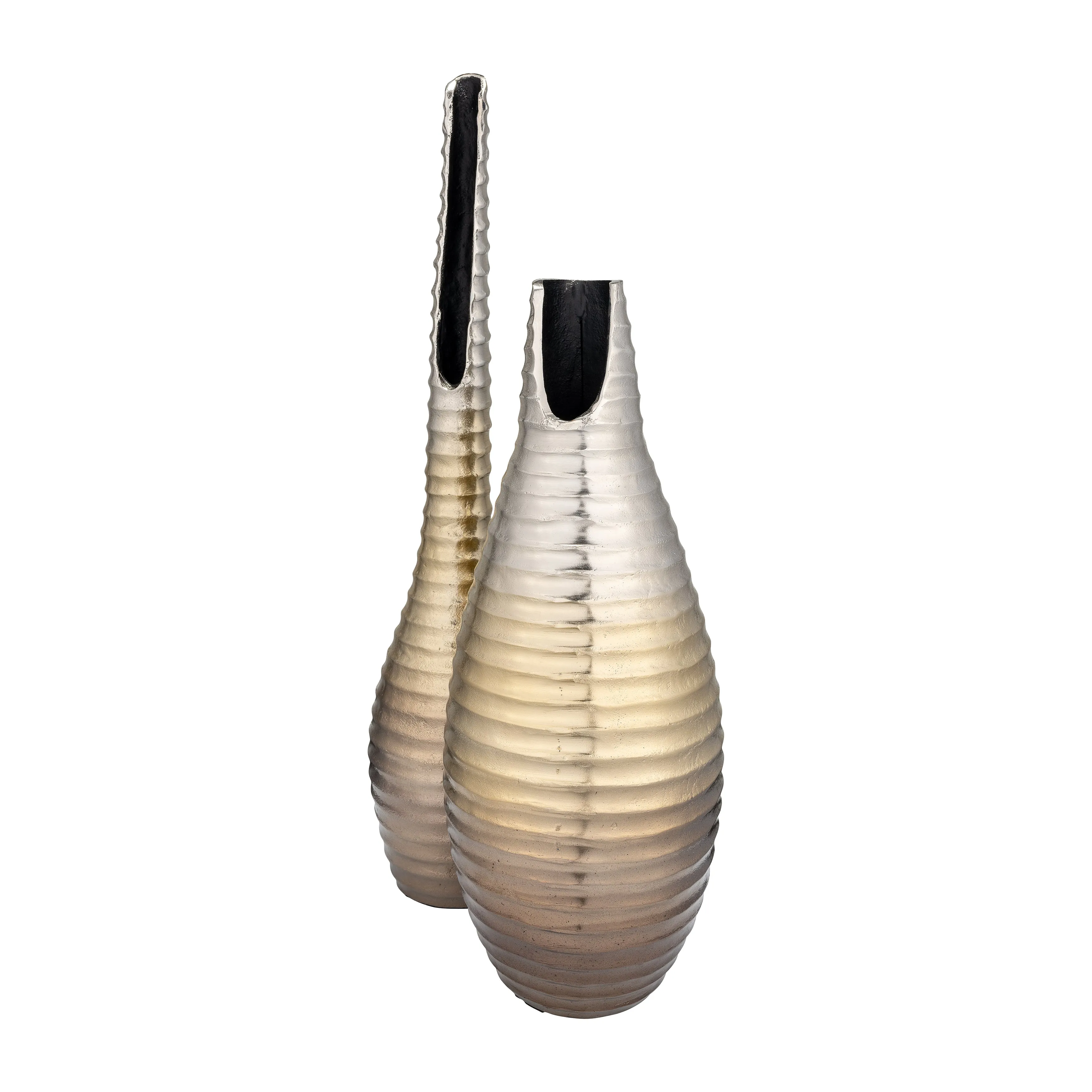 METAL,26",SHELL ELONGATED VASE,GOLD