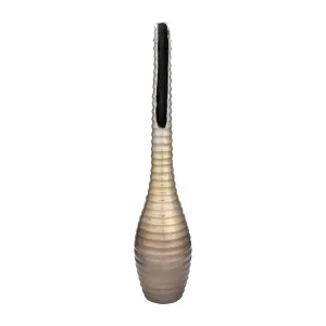 METAL,26",SHELL ELONGATED VASE,GOLD