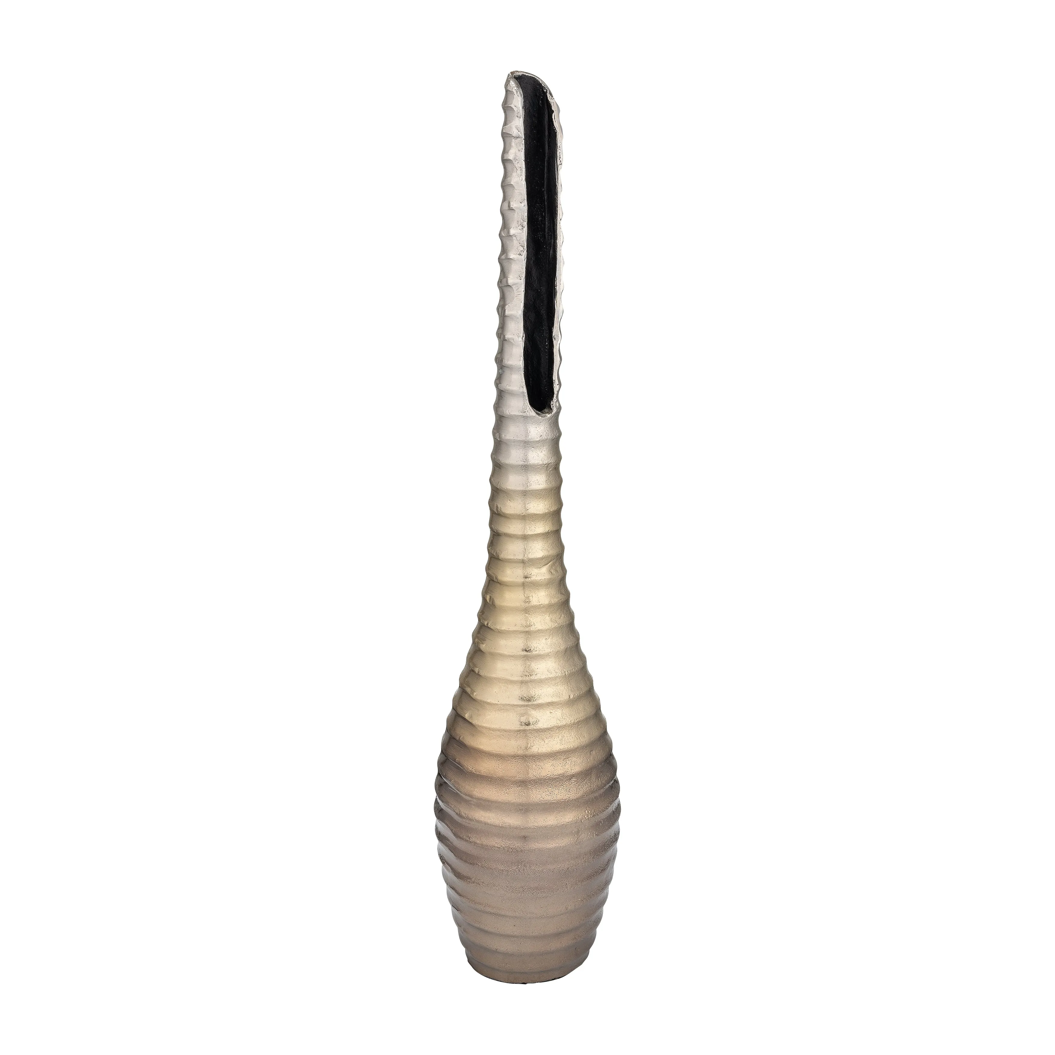 METAL,26",SHELL ELONGATED VASE,GOLD