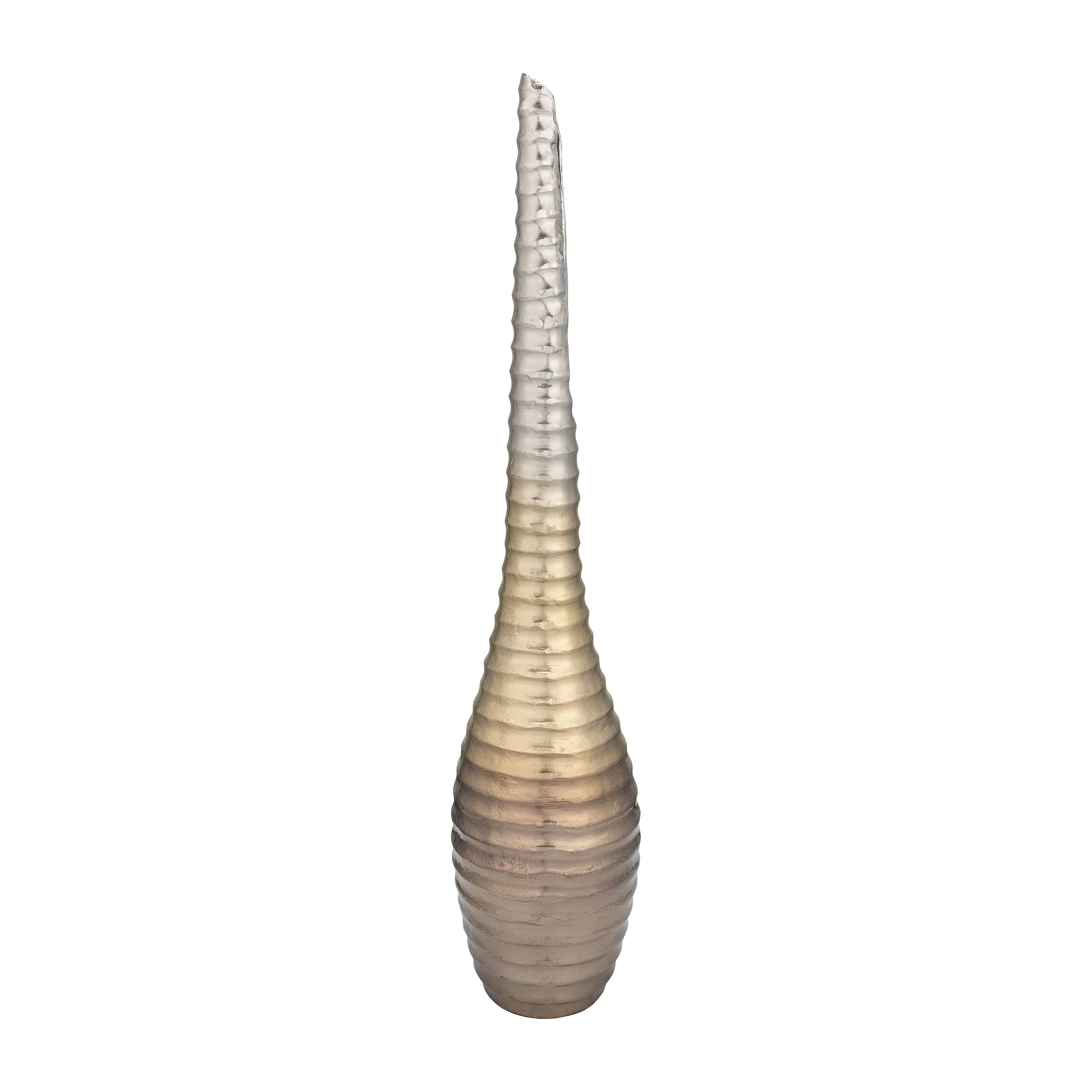 METAL,26",SHELL ELONGATED VASE,GOLD