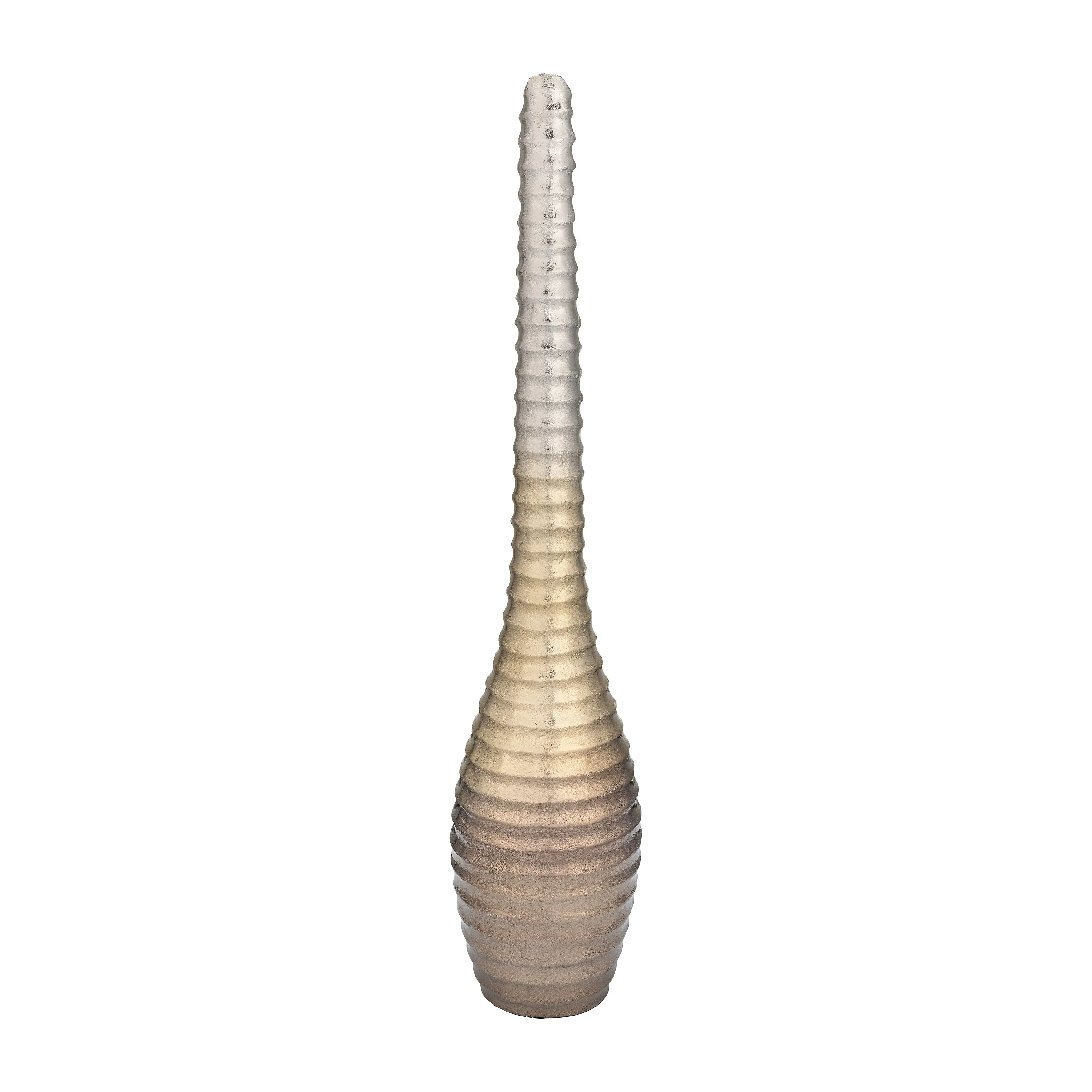 METAL,26",SHELL ELONGATED VASE,GOLD