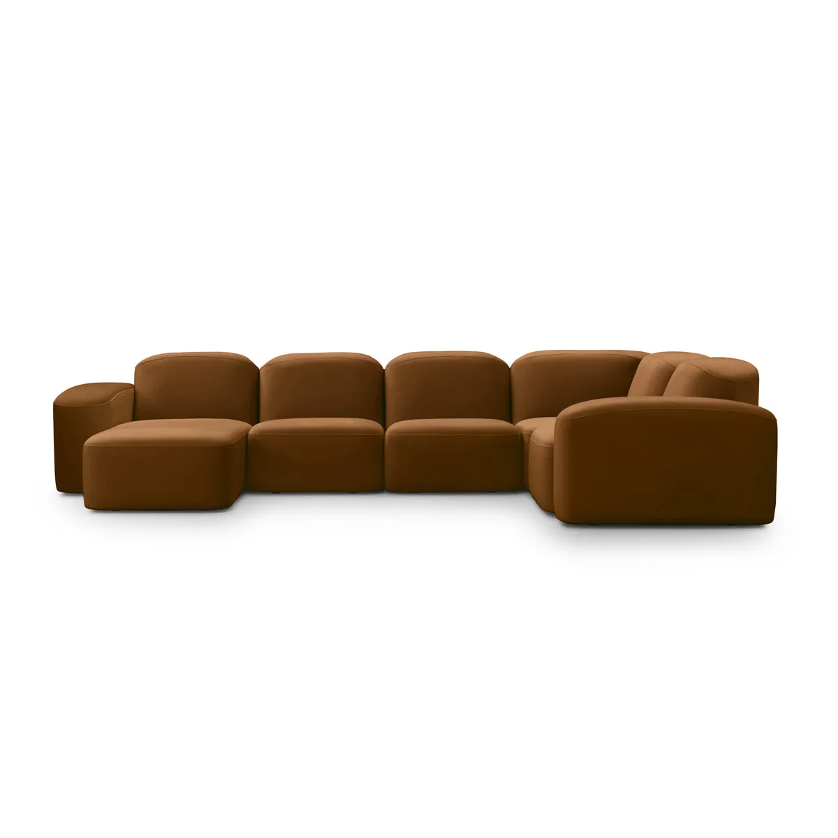 Muse 5 Piece LAF Modular Chaise Sofa (Malibu Cognac)