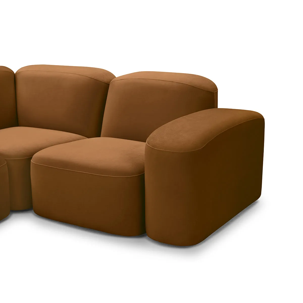 Muse 5 Piece LAF Modular Chaise Sofa (Malibu Cognac)