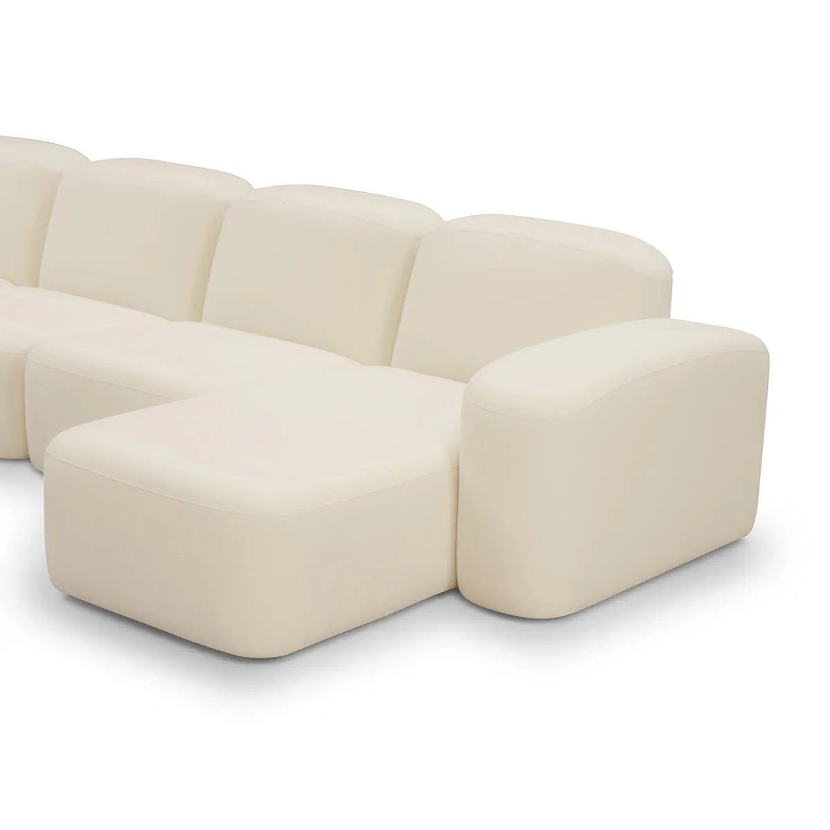 Muse 5 Piece RAF Modular Chaise Sofa (Cabarita Natural)