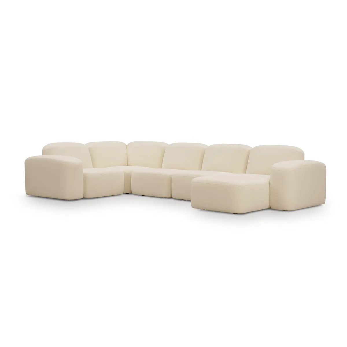 Muse 5 Piece RAF Modular Chaise Sofa (Cabarita Natural)