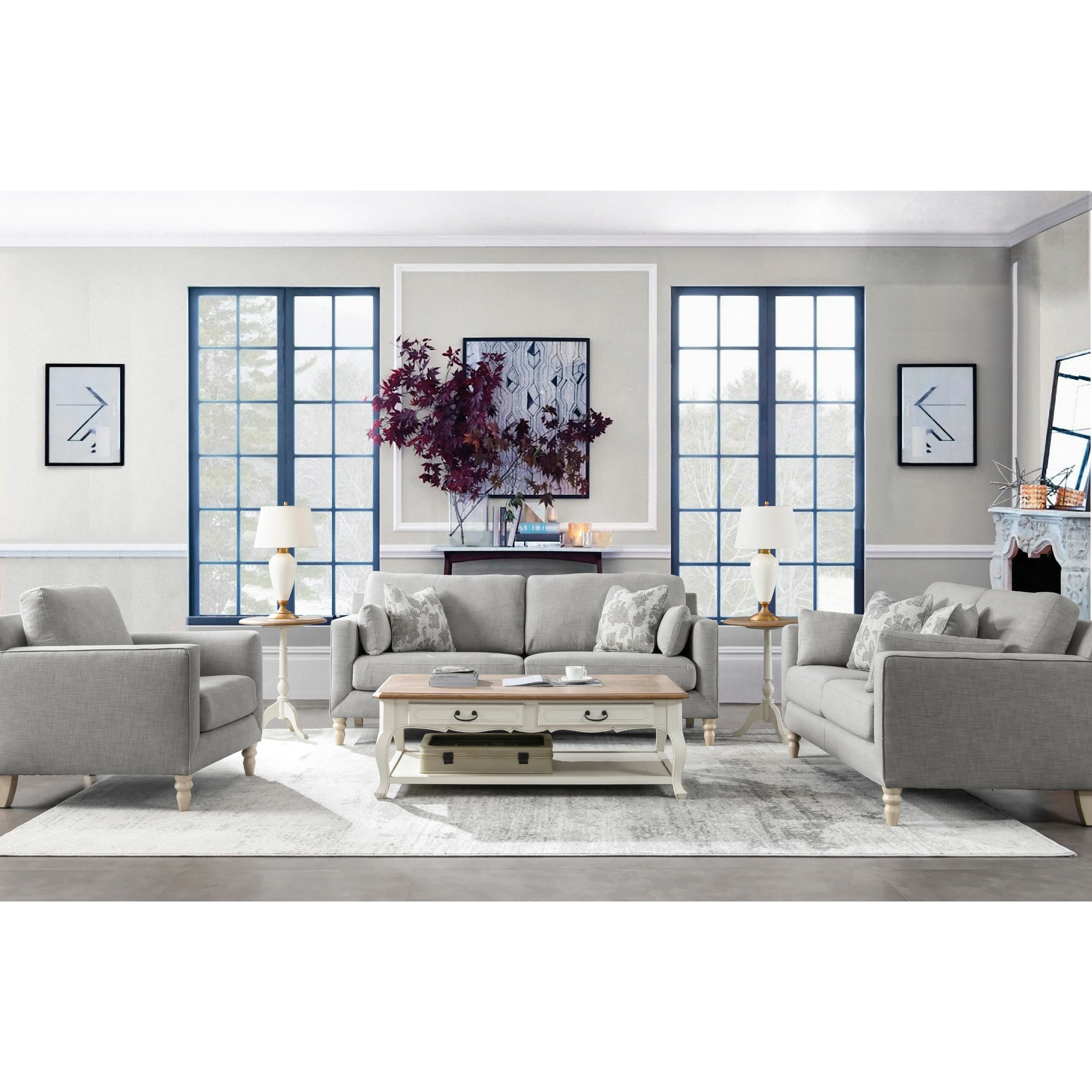 Nostalgia Grey Loveseat