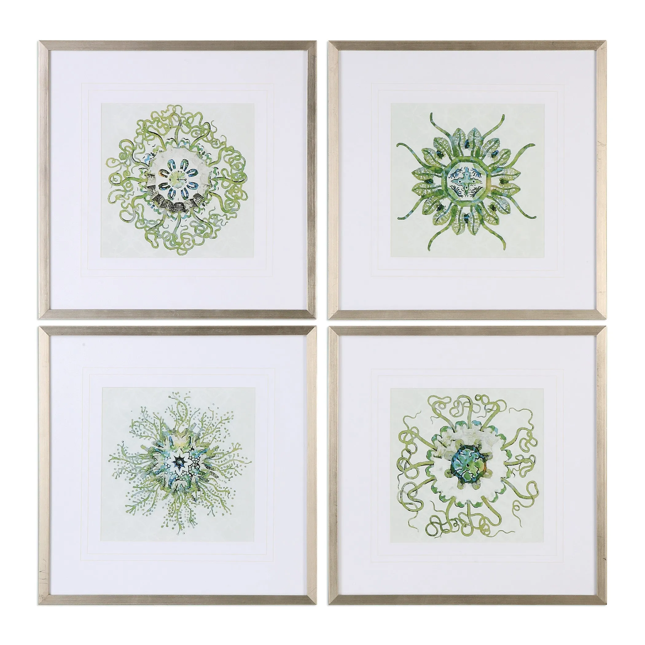 Organic Symbols Framed Prints, S/4