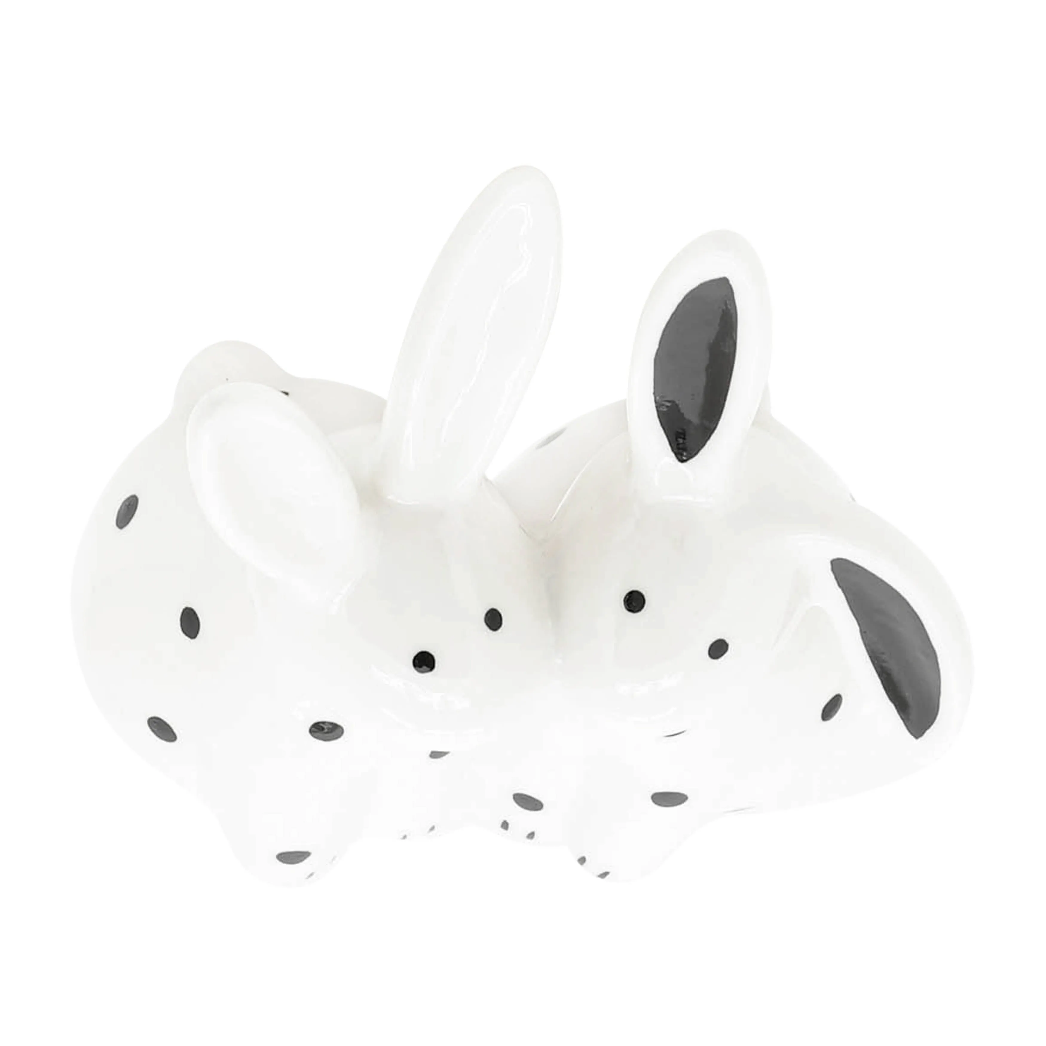 PORCELAIN, 7"H KISSING BUNNIES, WHITE