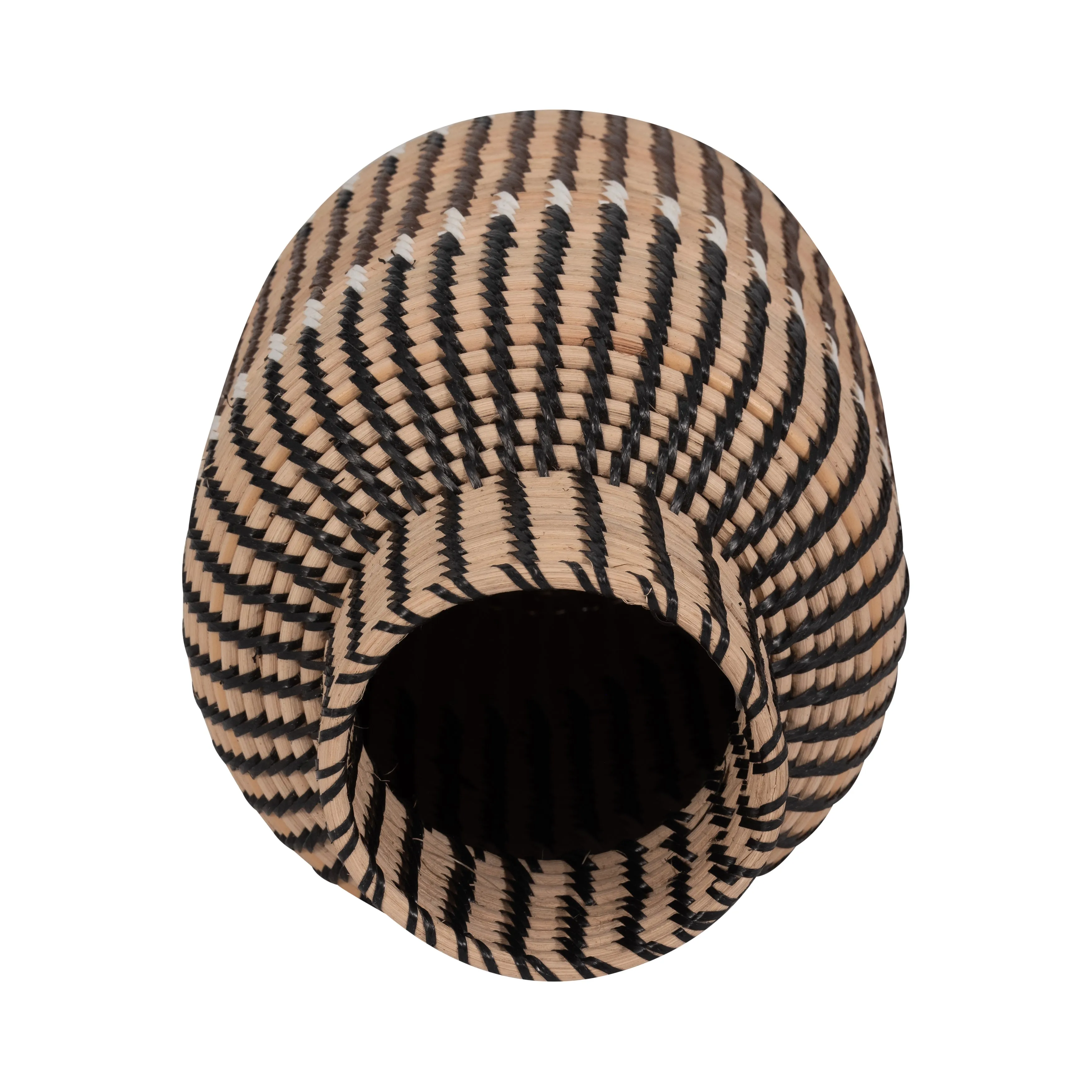 RATTAN, 13"H WOVEN VASE, MULTI