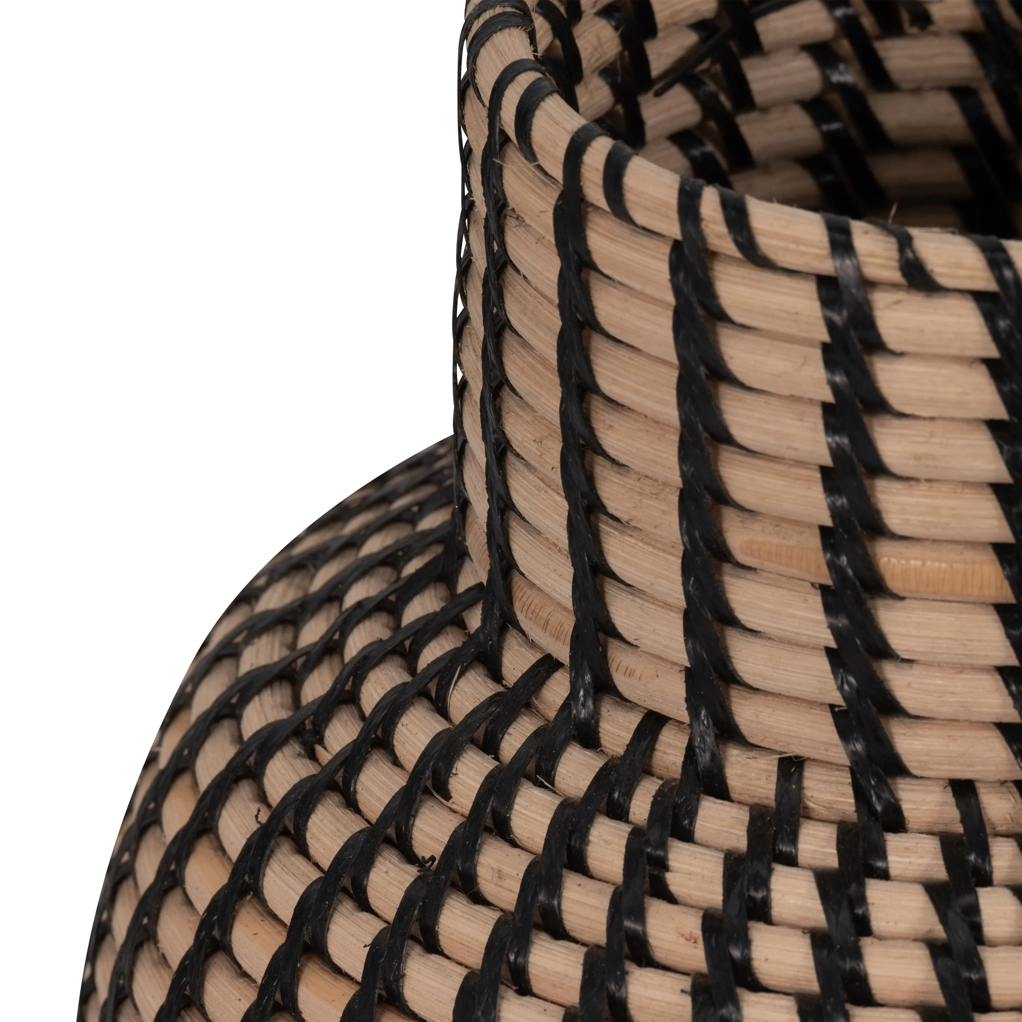 RATTAN, 13"H WOVEN VASE, MULTI