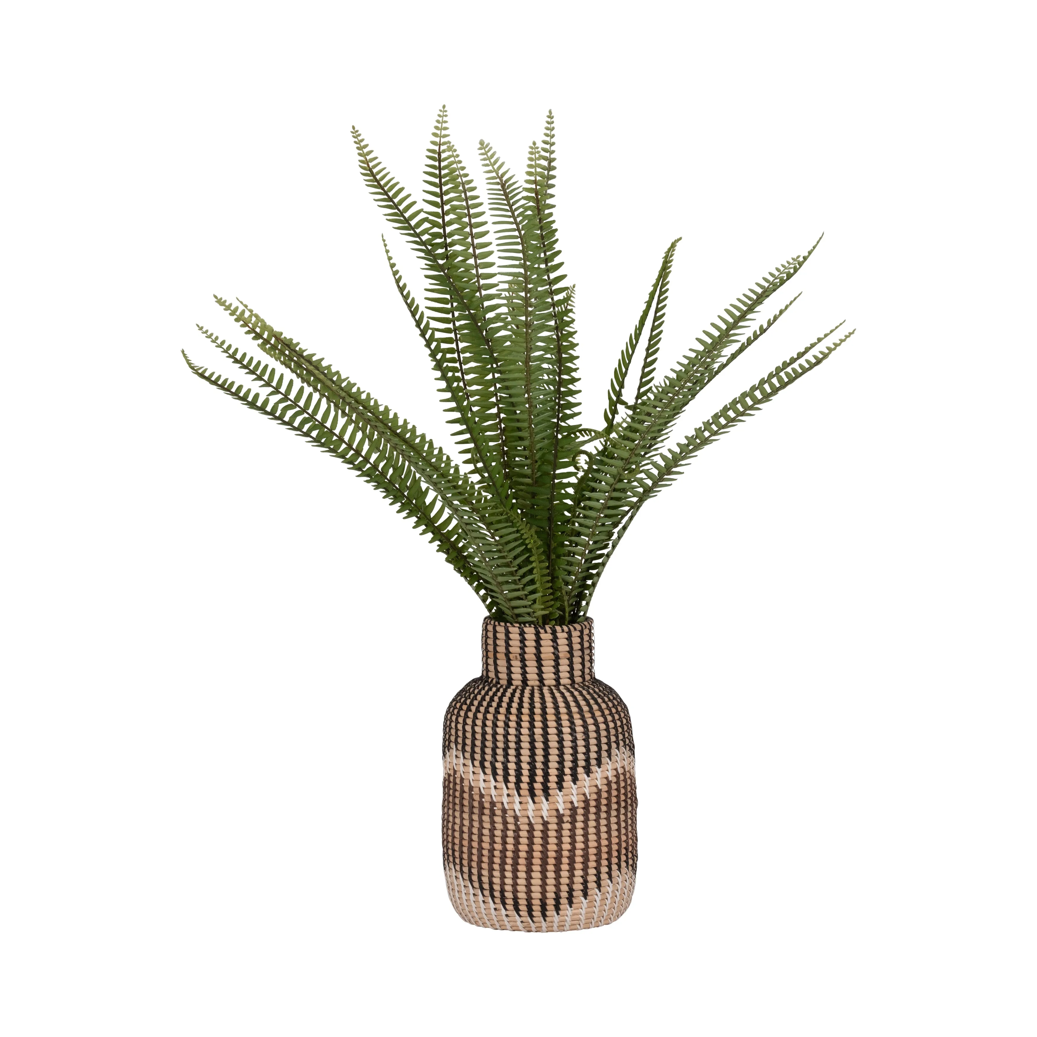 RATTAN, 13"H WOVEN VASE, MULTI
