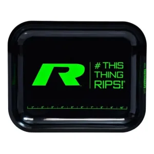RAW - Rolling Tray - "This Thing Rips" - Black & Green - Large