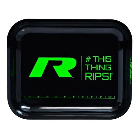 RAW - Rolling Tray - "This Thing Rips" - Black & Green - Large