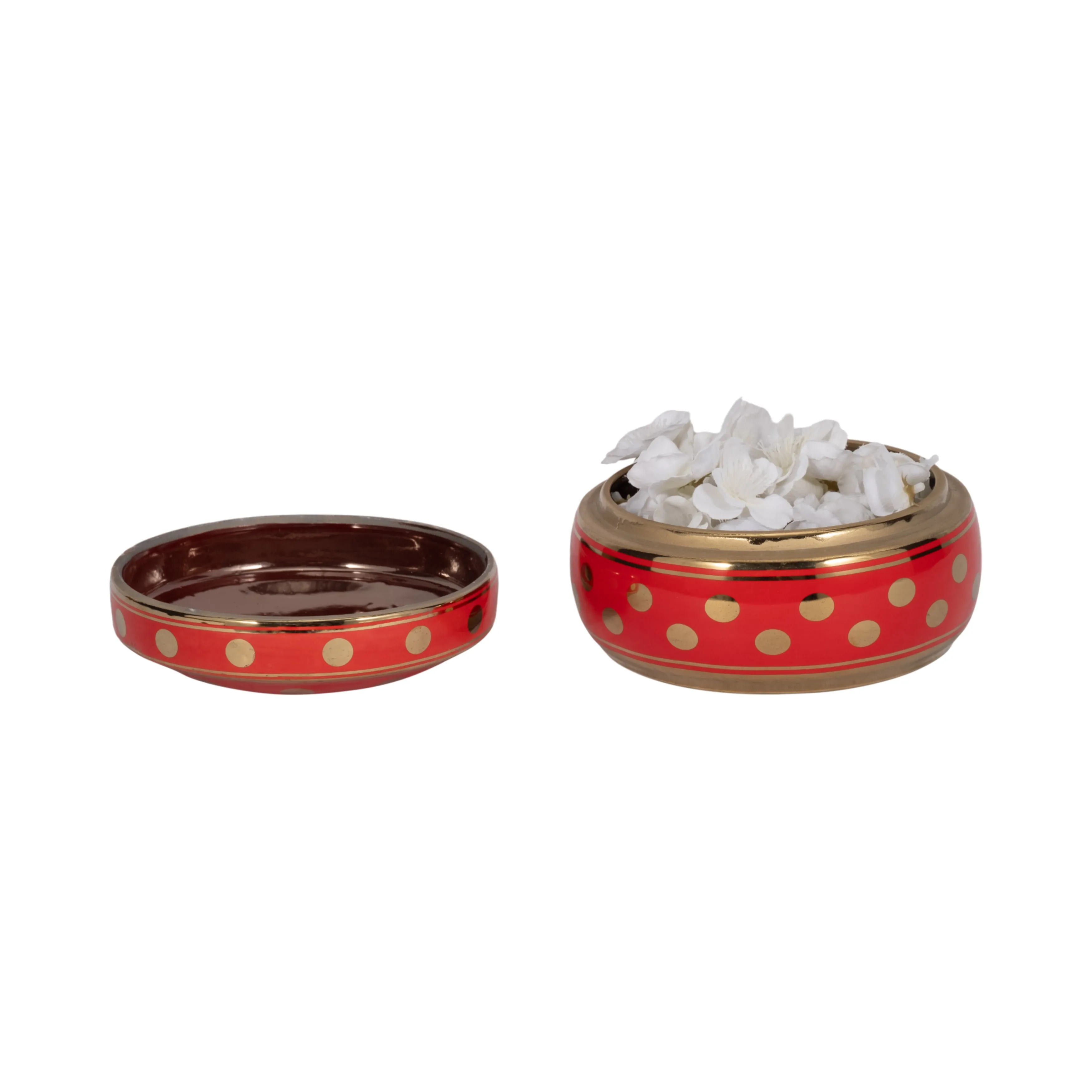 Red/gold Polka Dot Box 7"