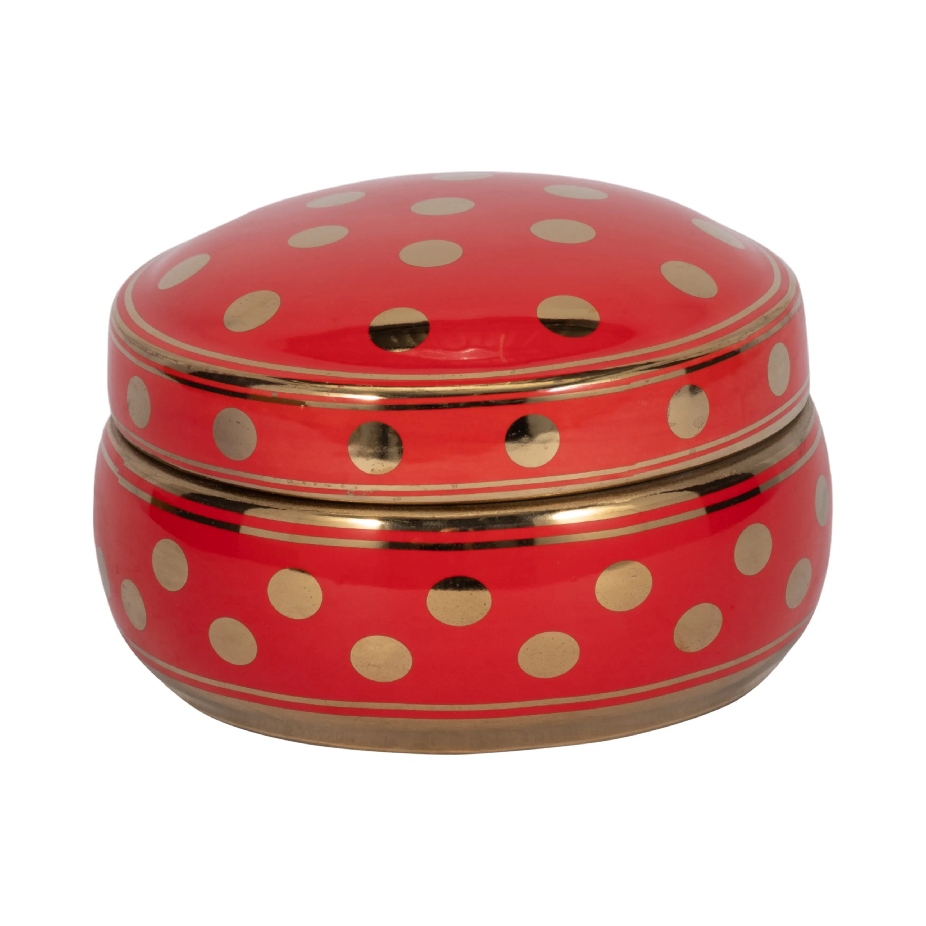 Red/gold Polka Dot Box 7"