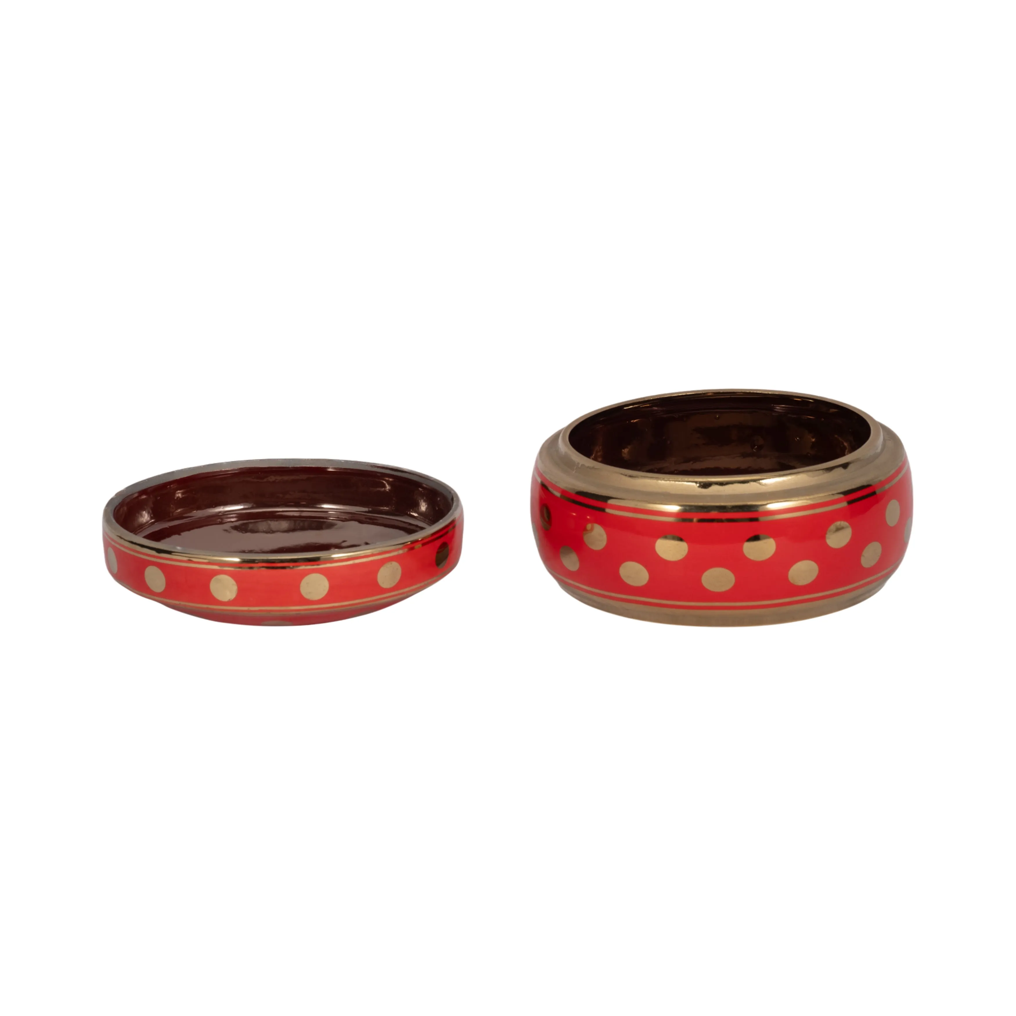 Red/gold Polka Dot Box 7"